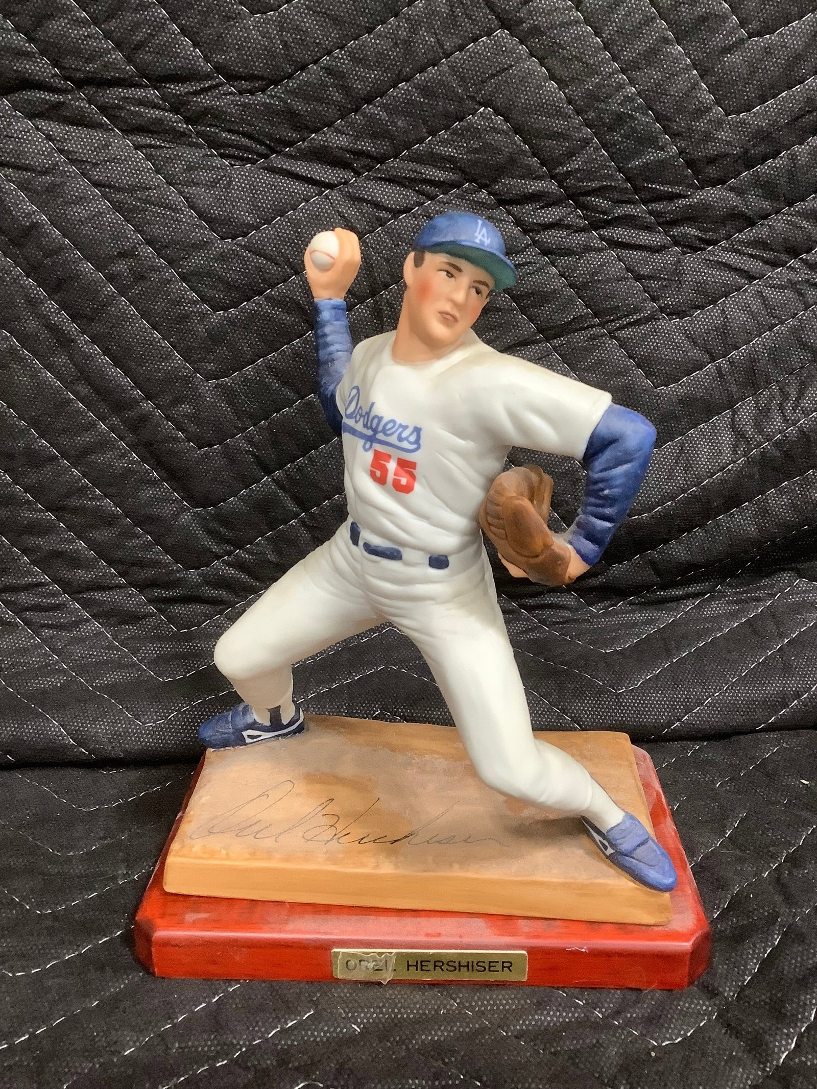 Orel Hershiser collectible figure with display stand(not attached to stand-7.5in tall) (1 of 1)