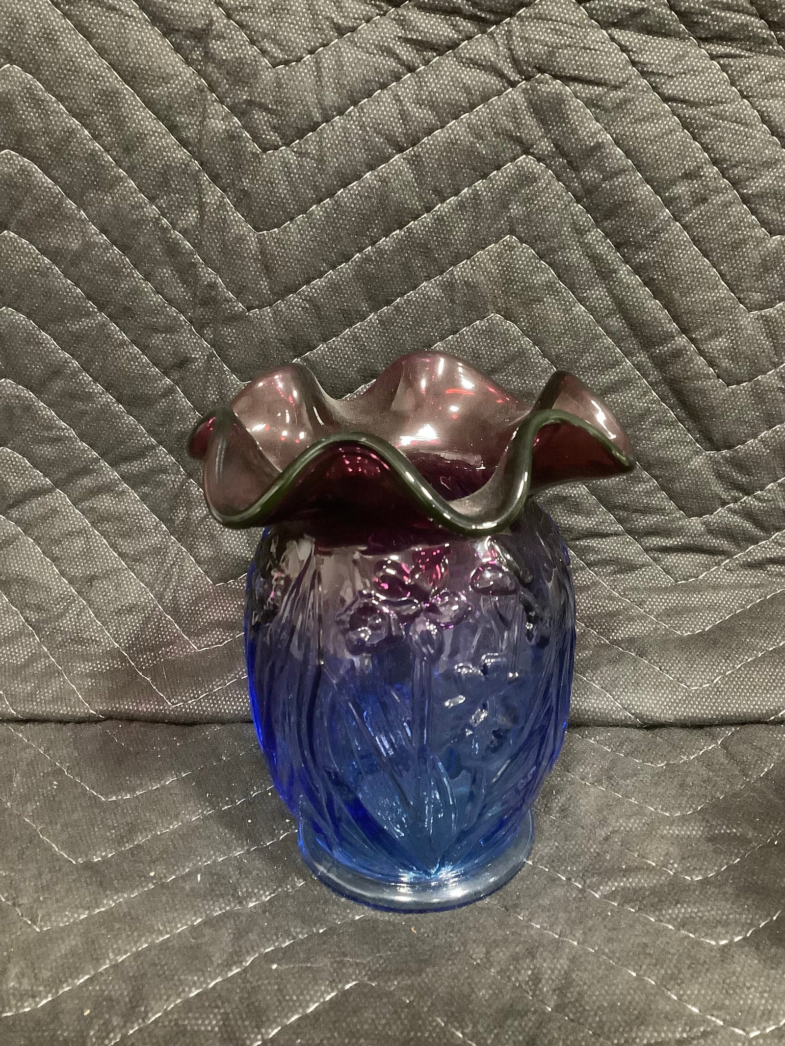 Fenton glass mulberry vase(5in tall) (1 of 1)