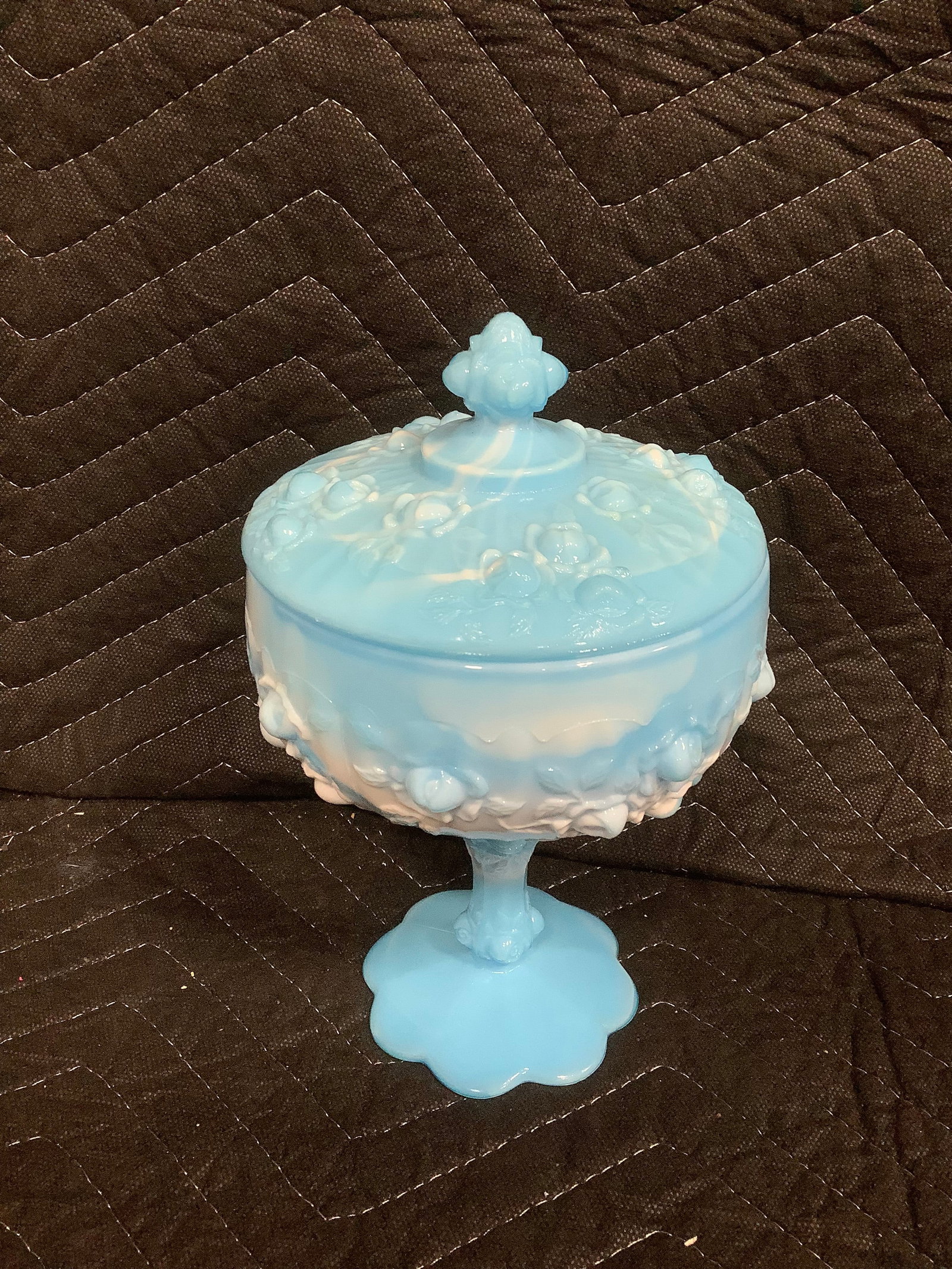 Fenton art glass covered compote candy dish(8.5in tall) (1 of 1)