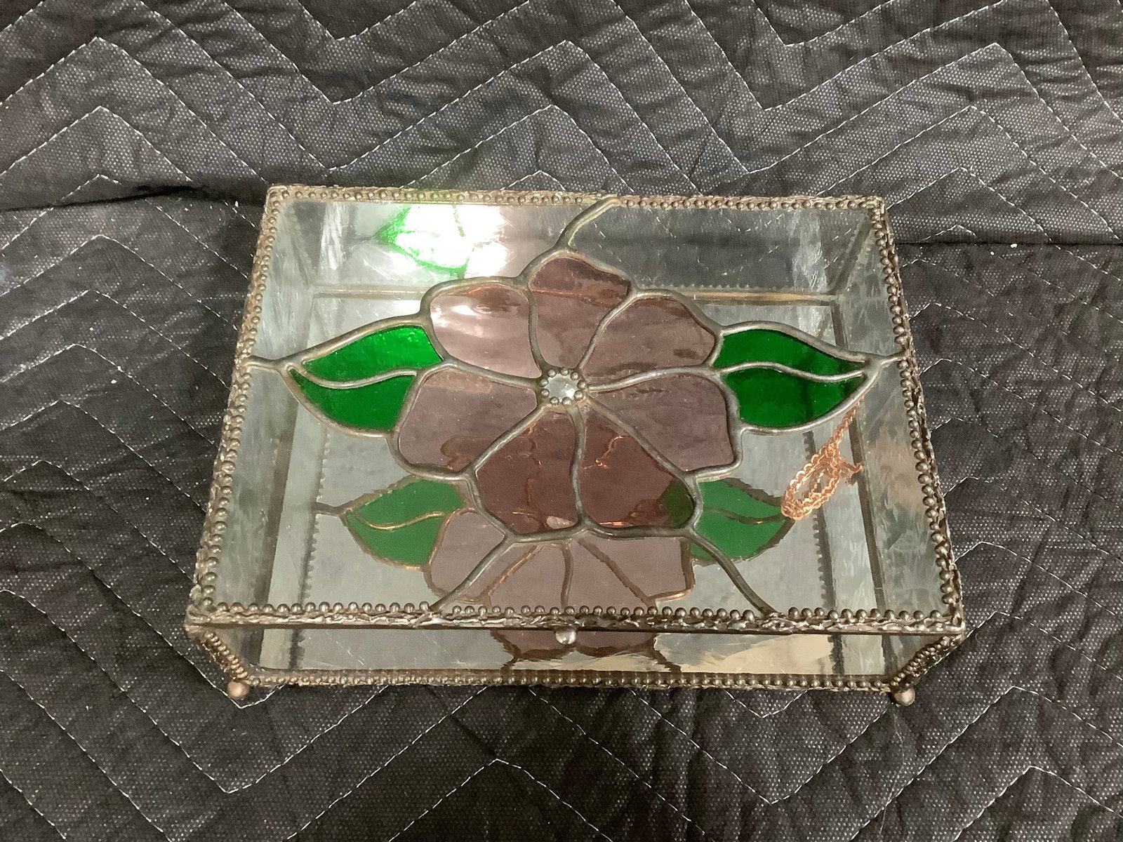 Stained glass trinket box(8inx6inx2.5in) (1 of 1)