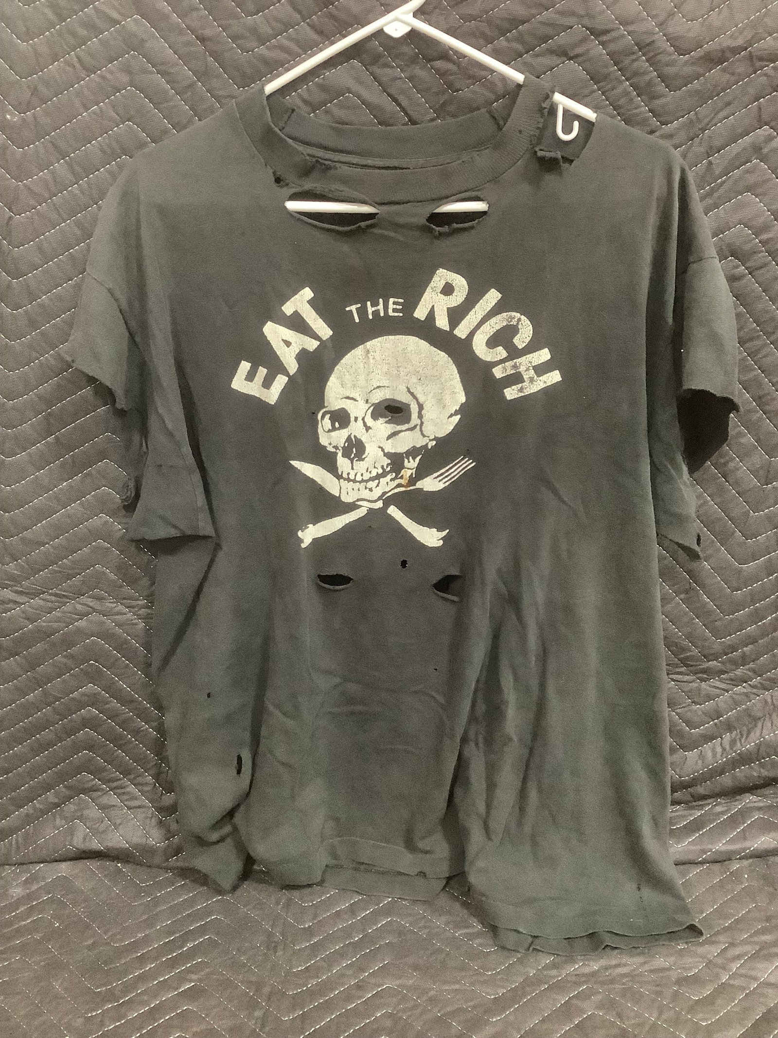 Eat the Rich tshirt(has holes in it-size N/A): Eat the Rich tshirt(has holes in it-size N/A)