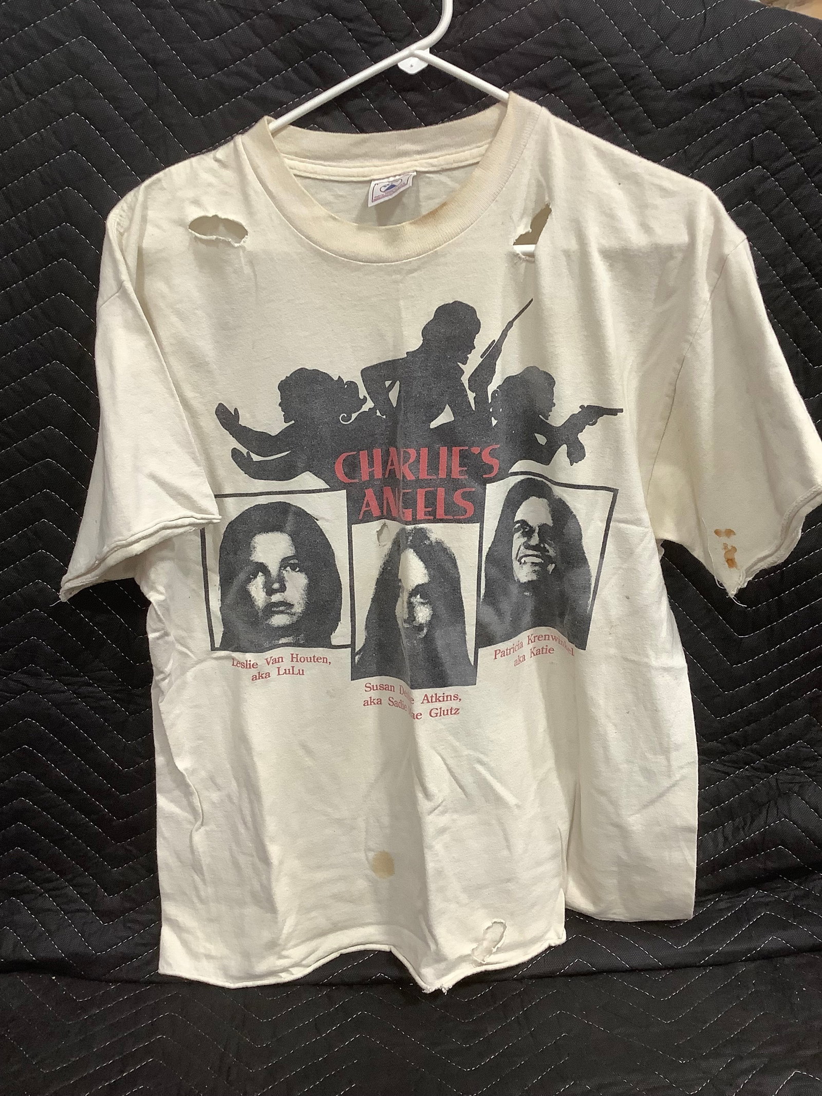 Charlie's Angels tshirt (has holes in it-size-L): Charlie's Angels tshirt (has holes in it-size-L)