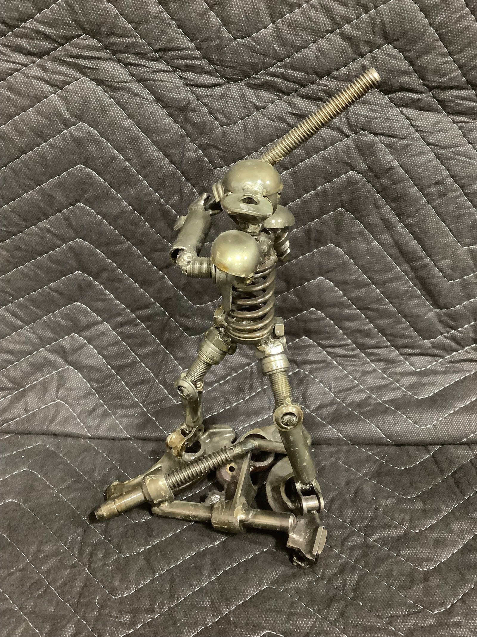 Handmade Metal baseball player sculpture(10in tall) (1 of 1)