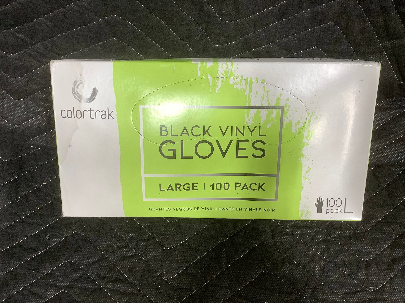 Colortrak black vinyl gloves(L): Colortrak black vinyl gloves(L)