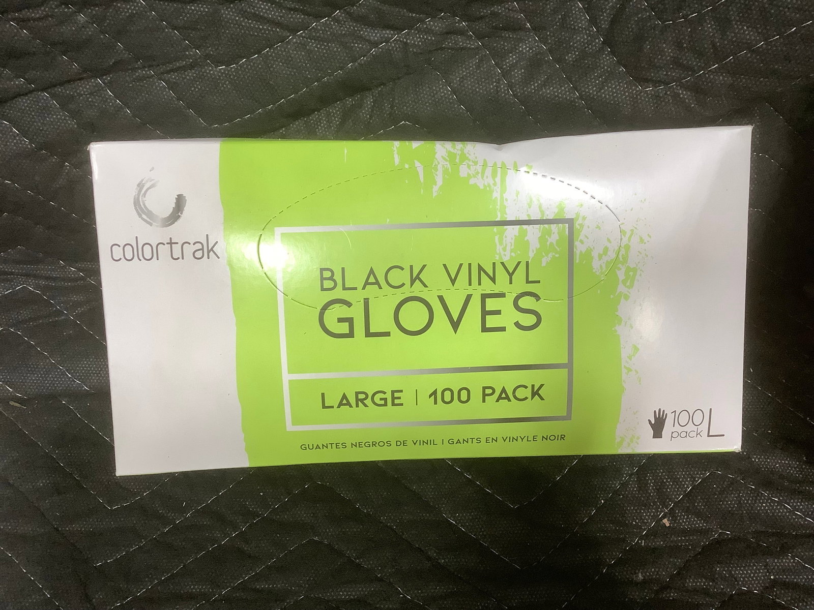 Colortrak black vinyl gloves(L): Colortrak black vinyl gloves(L)