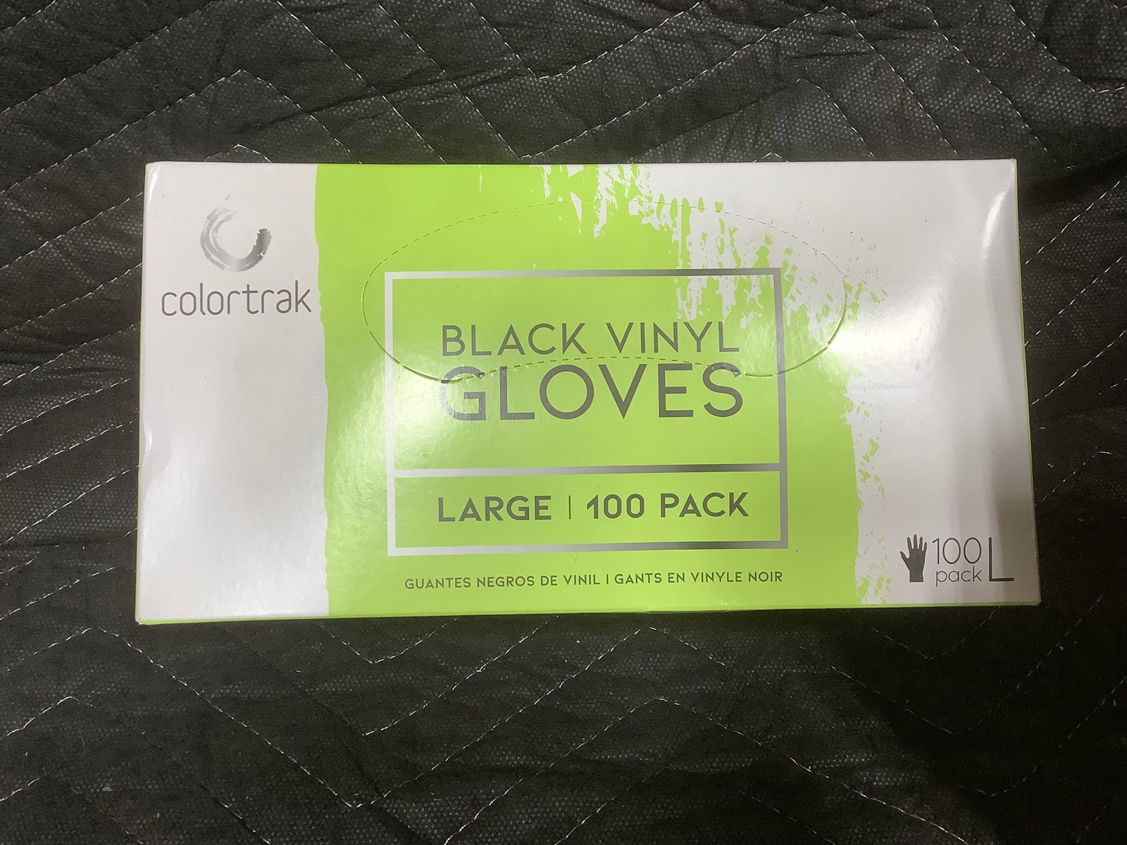 Colortrak black vinyl gloves(L): Colortrak black vinyl gloves(L)