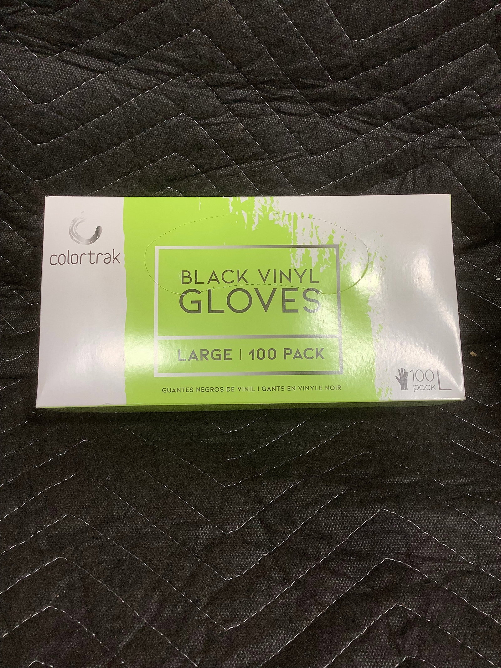Colortrak black vinyl gloves(L): Colortrak black vinyl gloves(L)