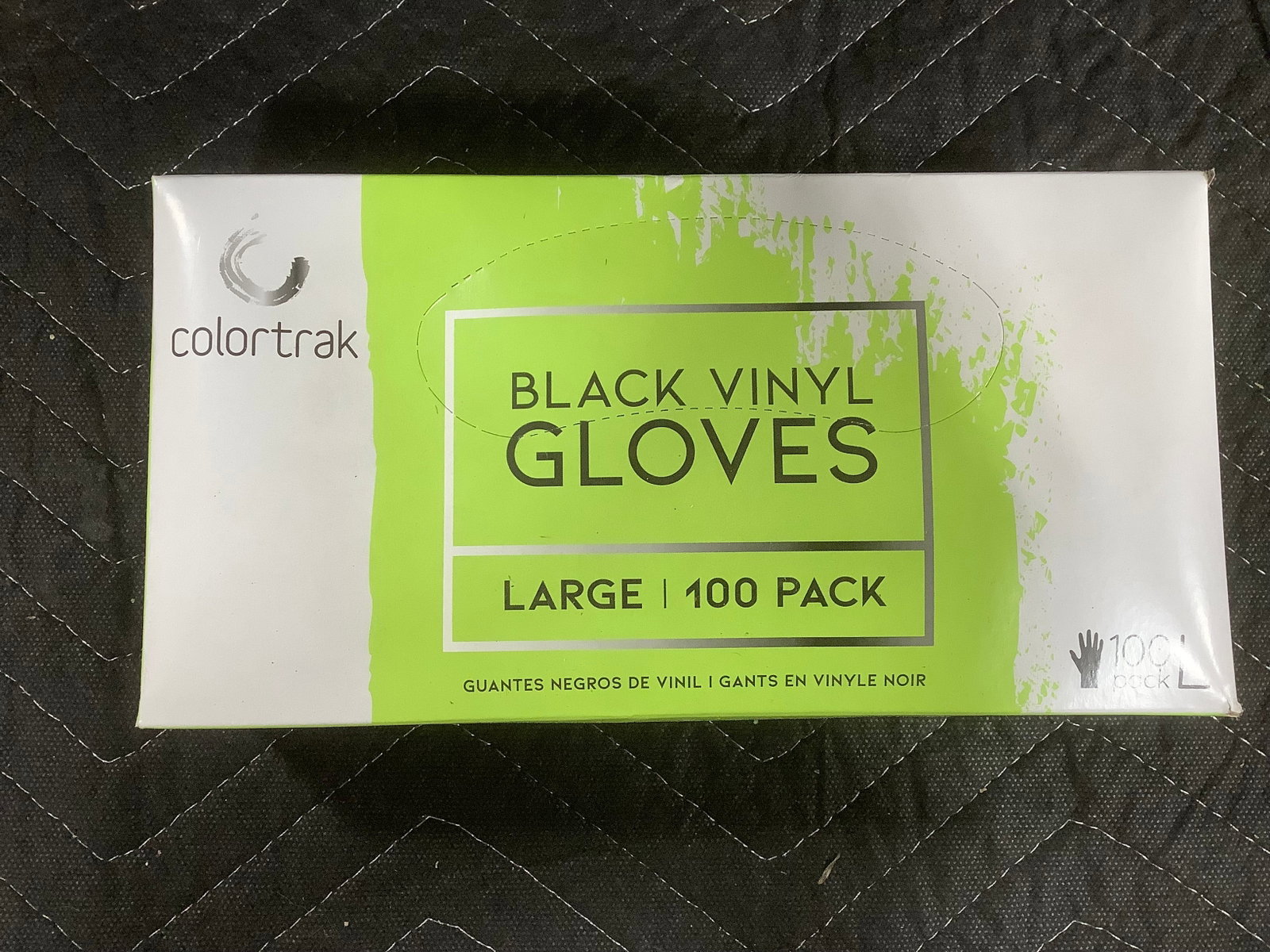 Colortrak black vinyl gloves(L): Colortrak black vinyl gloves(L)