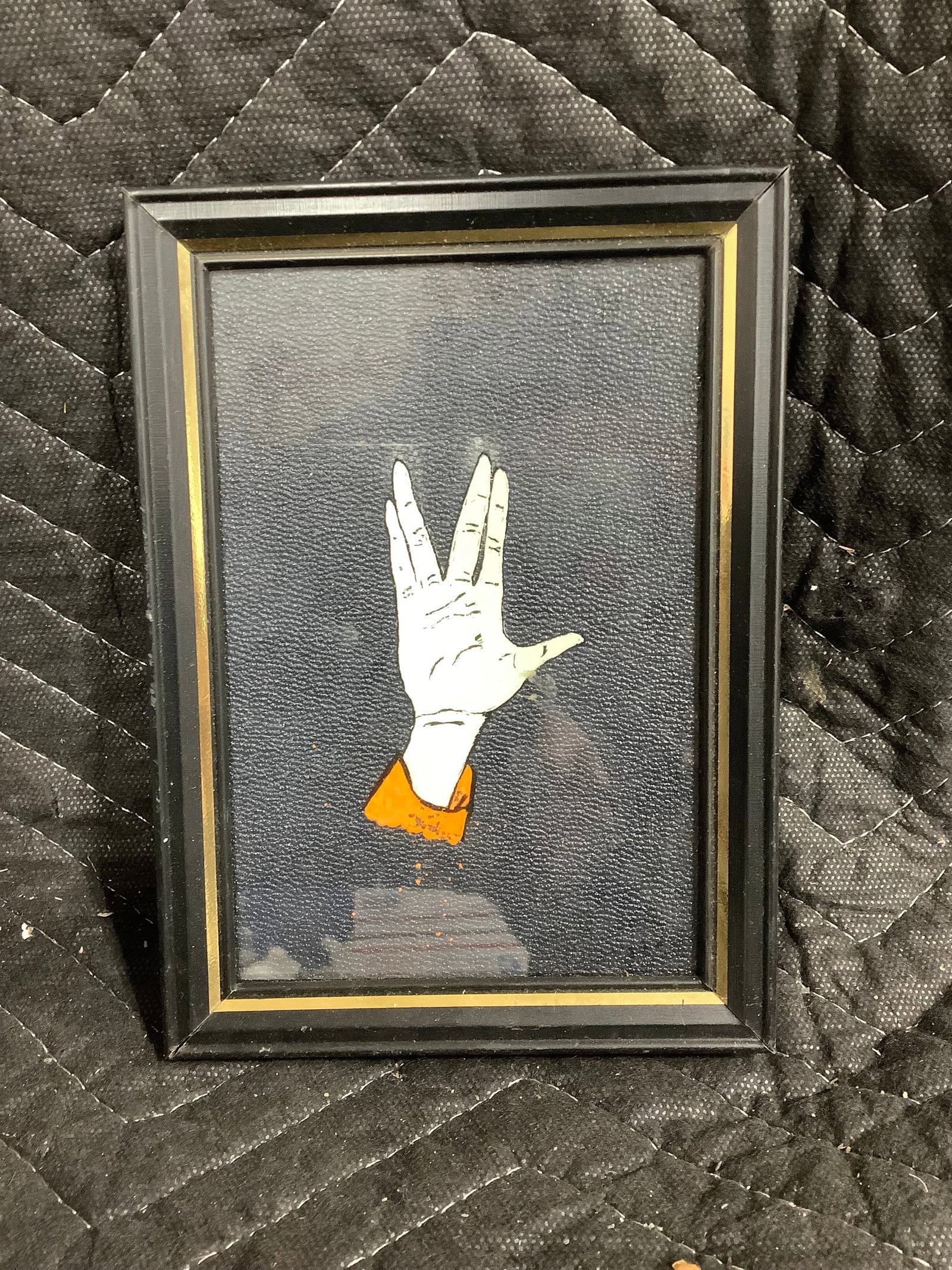 Framed alien hand artwork(5inx7in): Framed alien hand artwork(5inx7in)