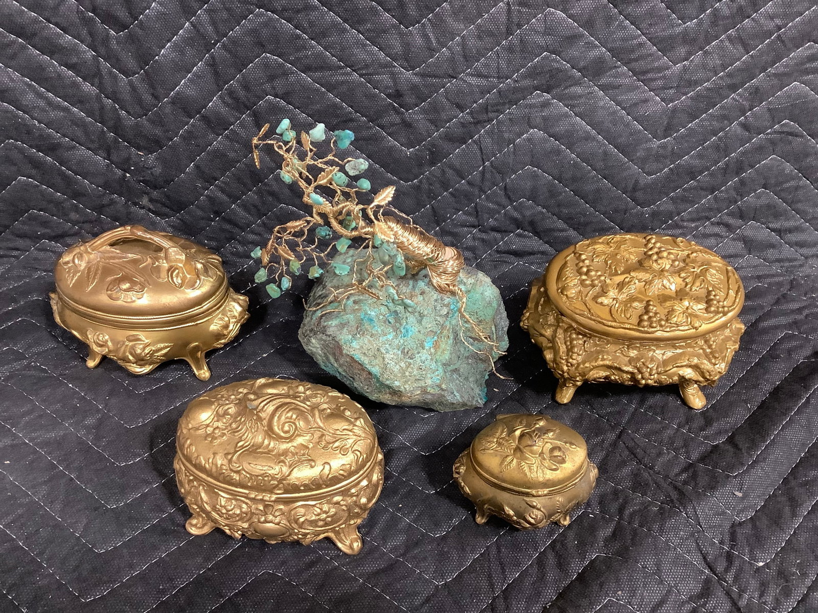 Jewelry casket dresser boxes and bonsai tree sculpture(7.5intall) (1 of 1)