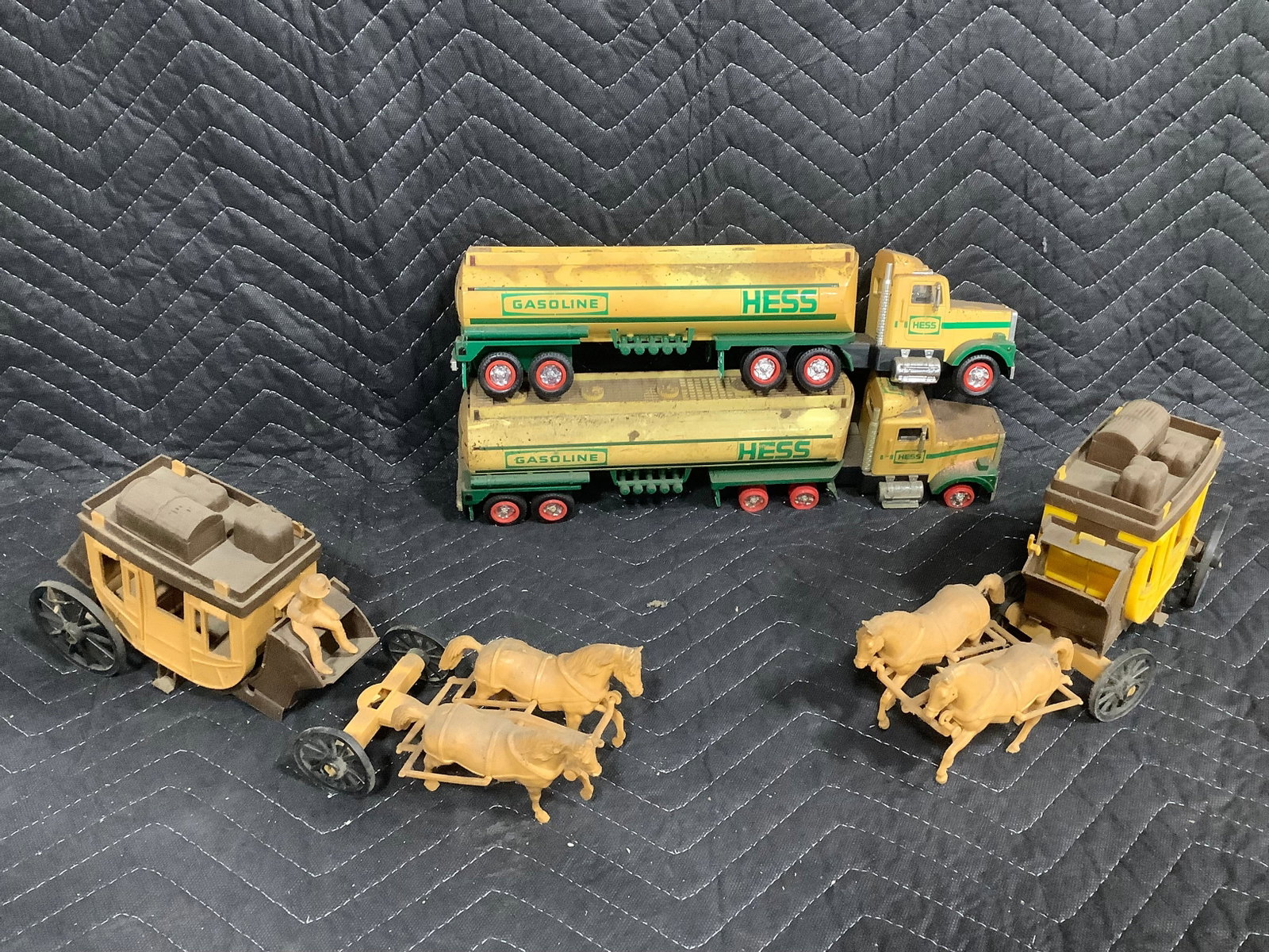 Vintage HESS trucks and horse wagons: Vintage HESS trucks and horse wagons