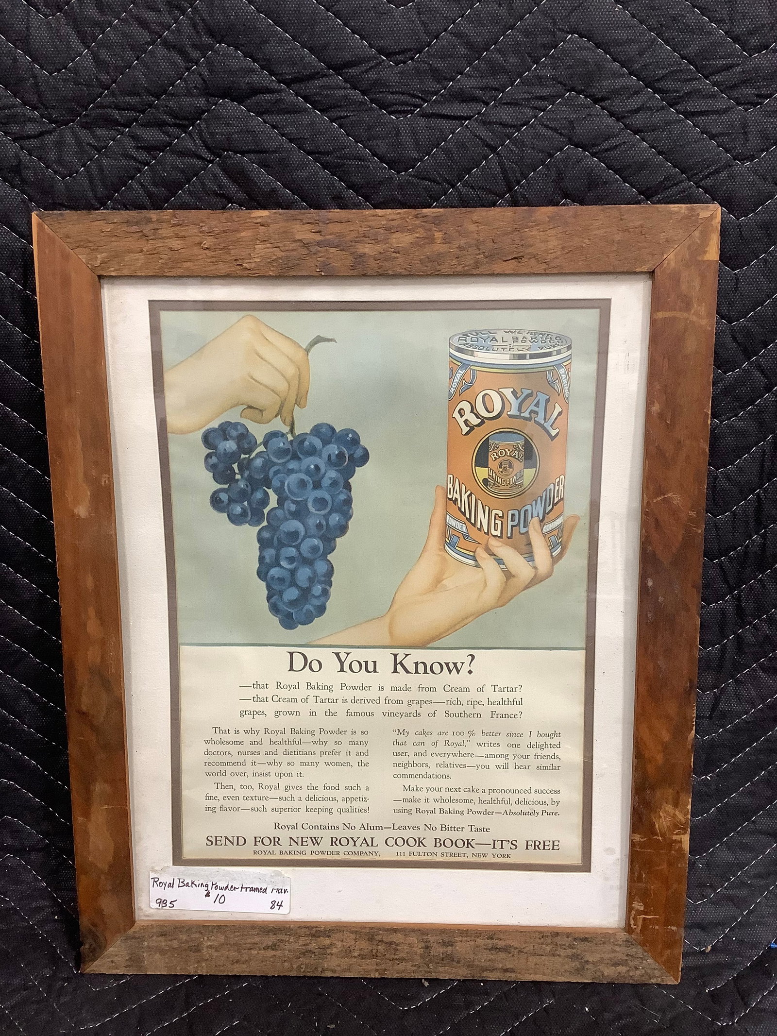Royal Baking powder framed vintage advertisement(13inx16in) (1 of 1)