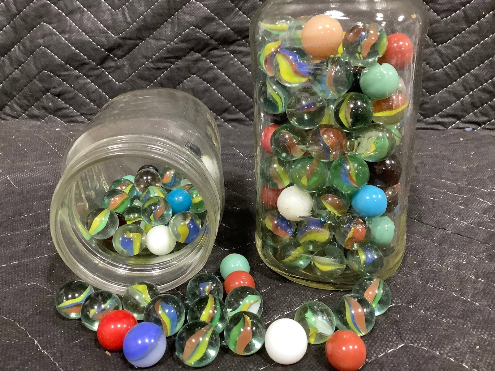 Glass Jars with Vintage Marbles (1 of 1)