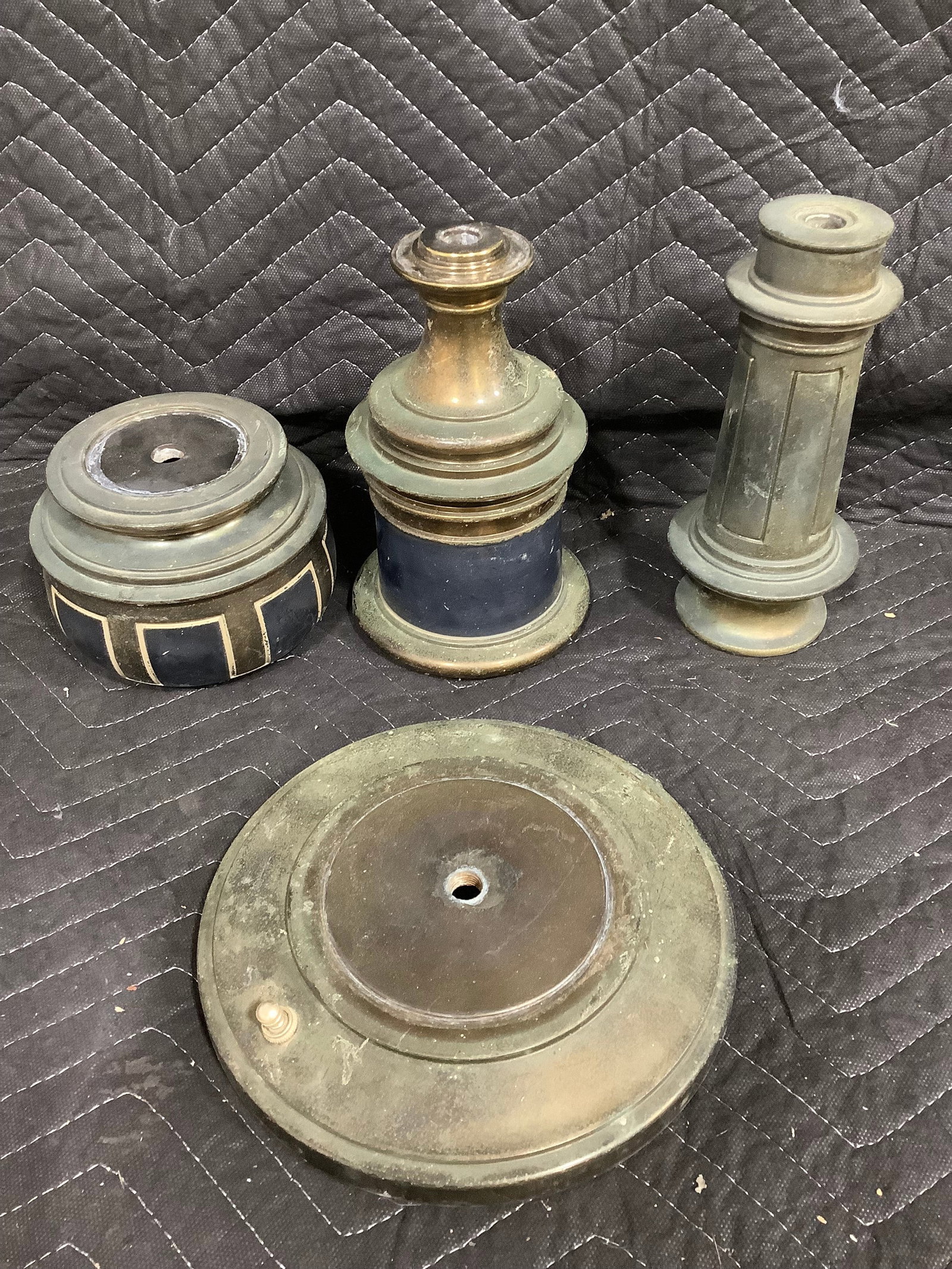 Brass Table Lamp Parts (Tallest - 8.5in): Brass Table Lamp Parts (Tallest - 8.5in)