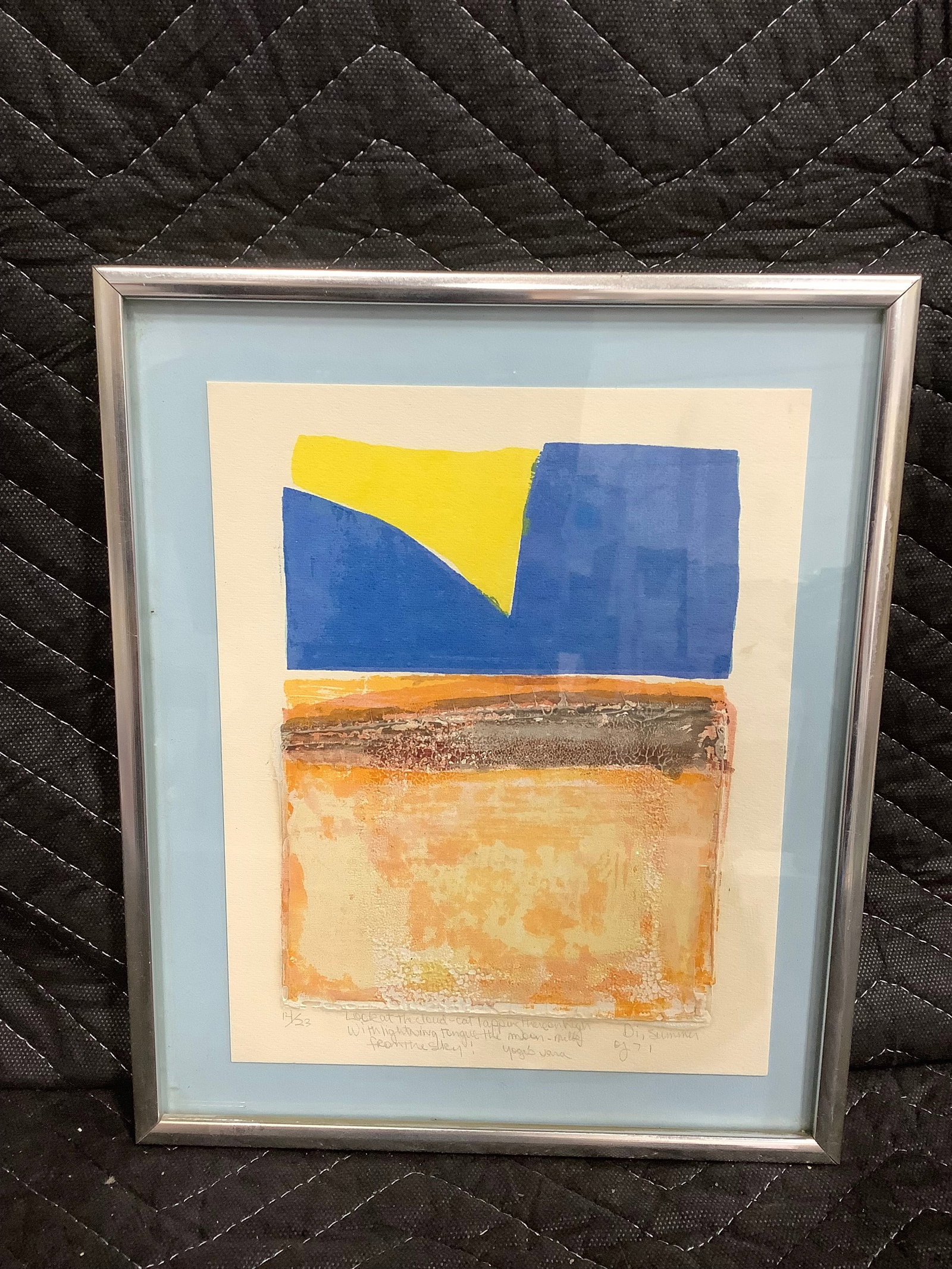 Framed abstract lithograph print(9.5inx11.5in): Framed abstract lithograph print(9.5inx11.5in)