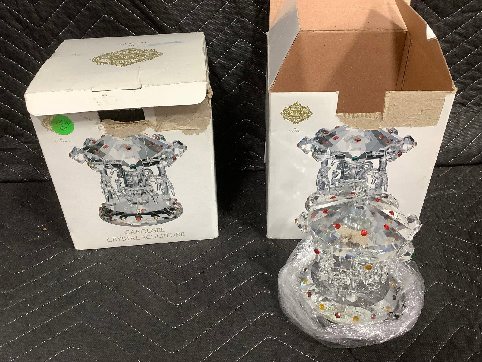 Crystal Carousel sculptures in box: Crystal Carousel sculptures in box