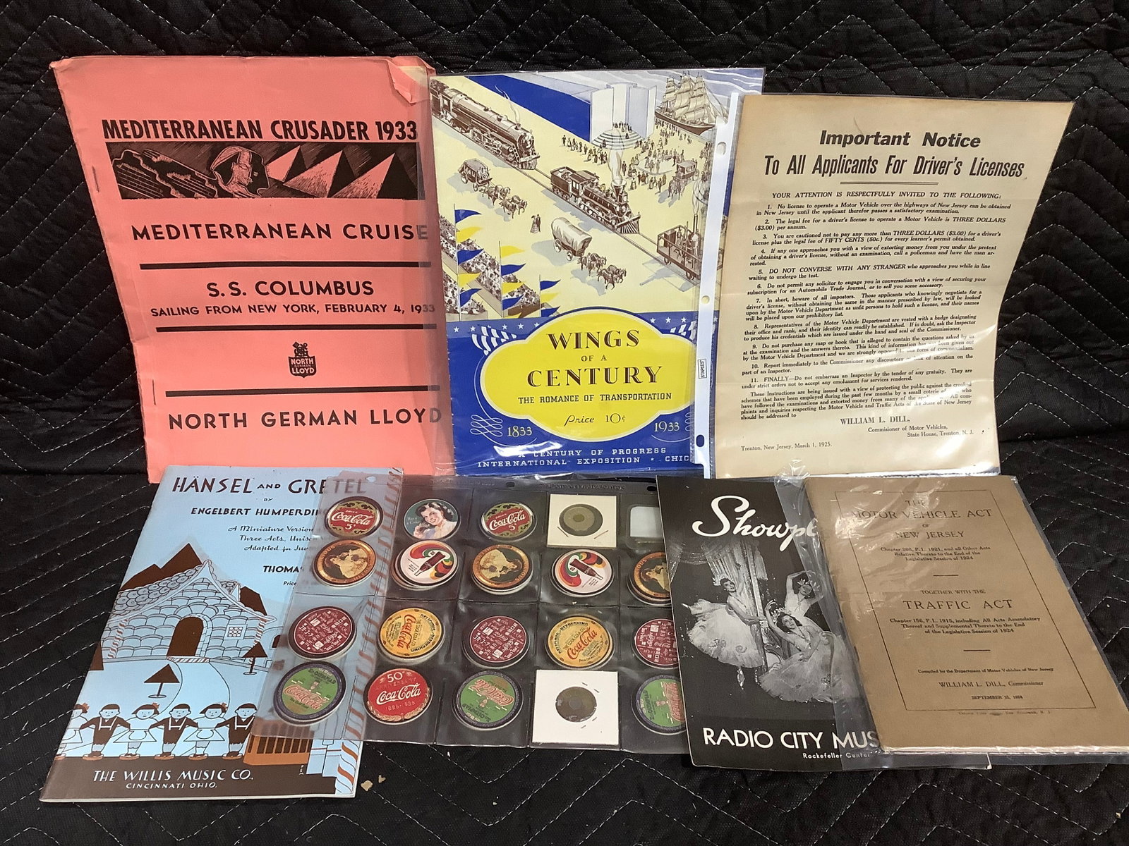 Vintage ephemera and vintage coke caps (1 of 1)