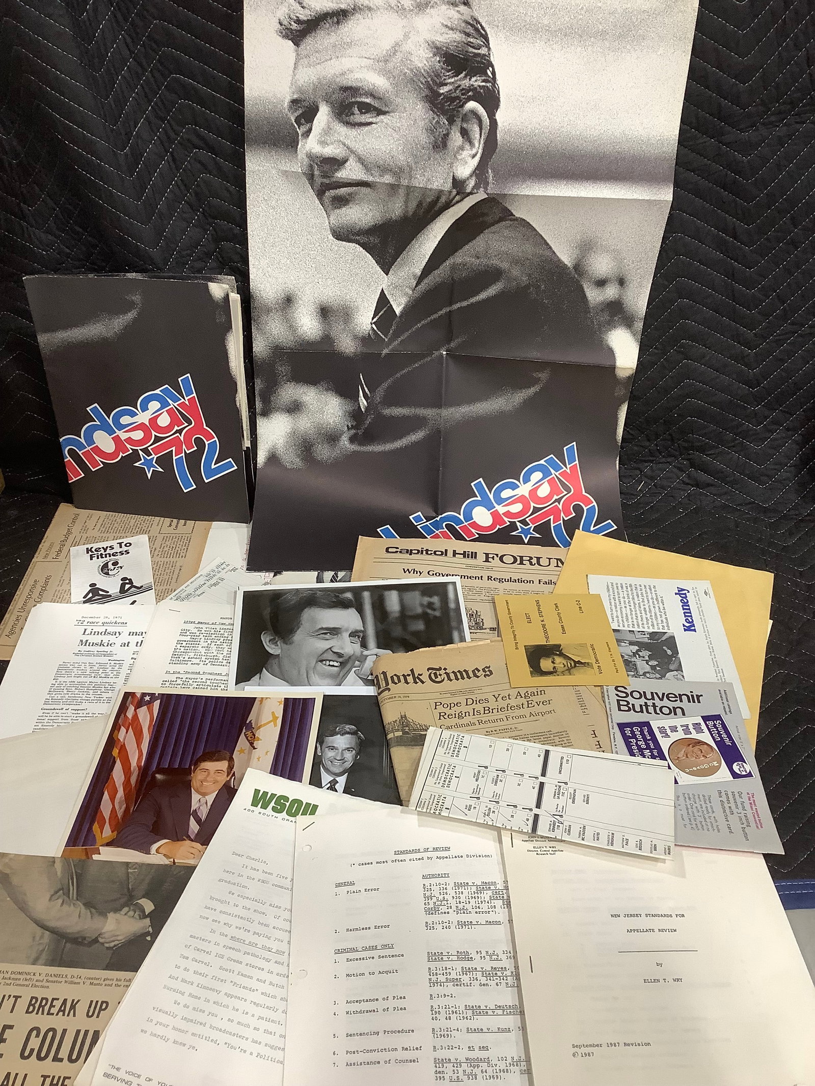 Lindsay 72 campaign posters and other political ephemera (1 of 1)