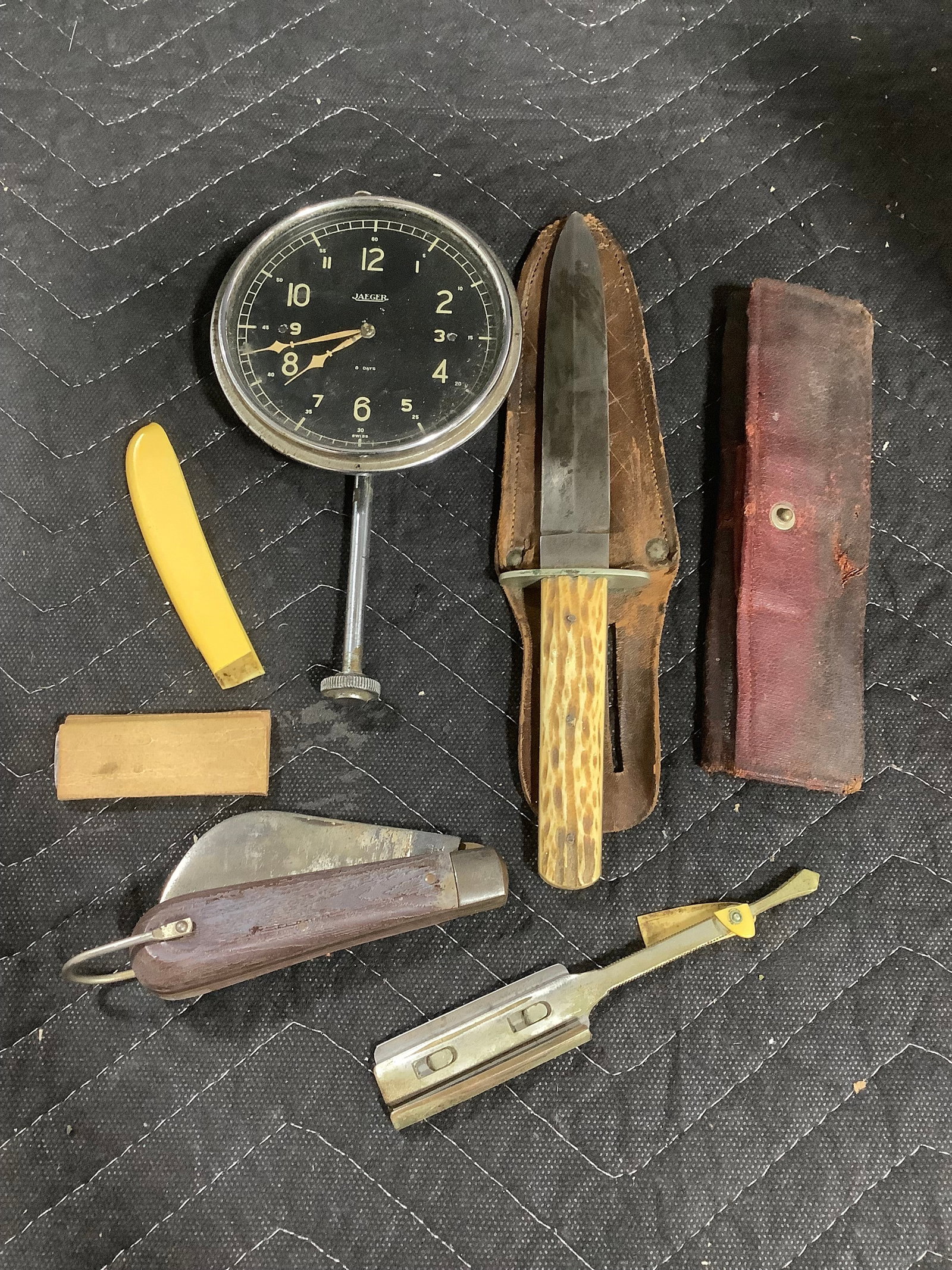 Vintage knives, Jaeger 8 day dash clock, and more (1 of 1)