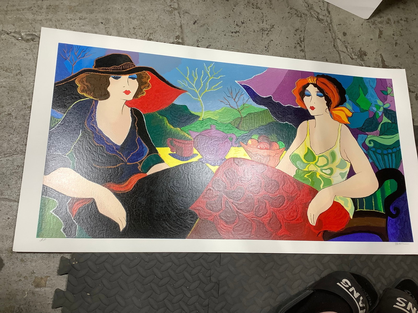 Rest in the Village serigraph signed artwork(19.5inx36.5in): Rest in the Village serigraph signed artwork(19.5inx36.5in)