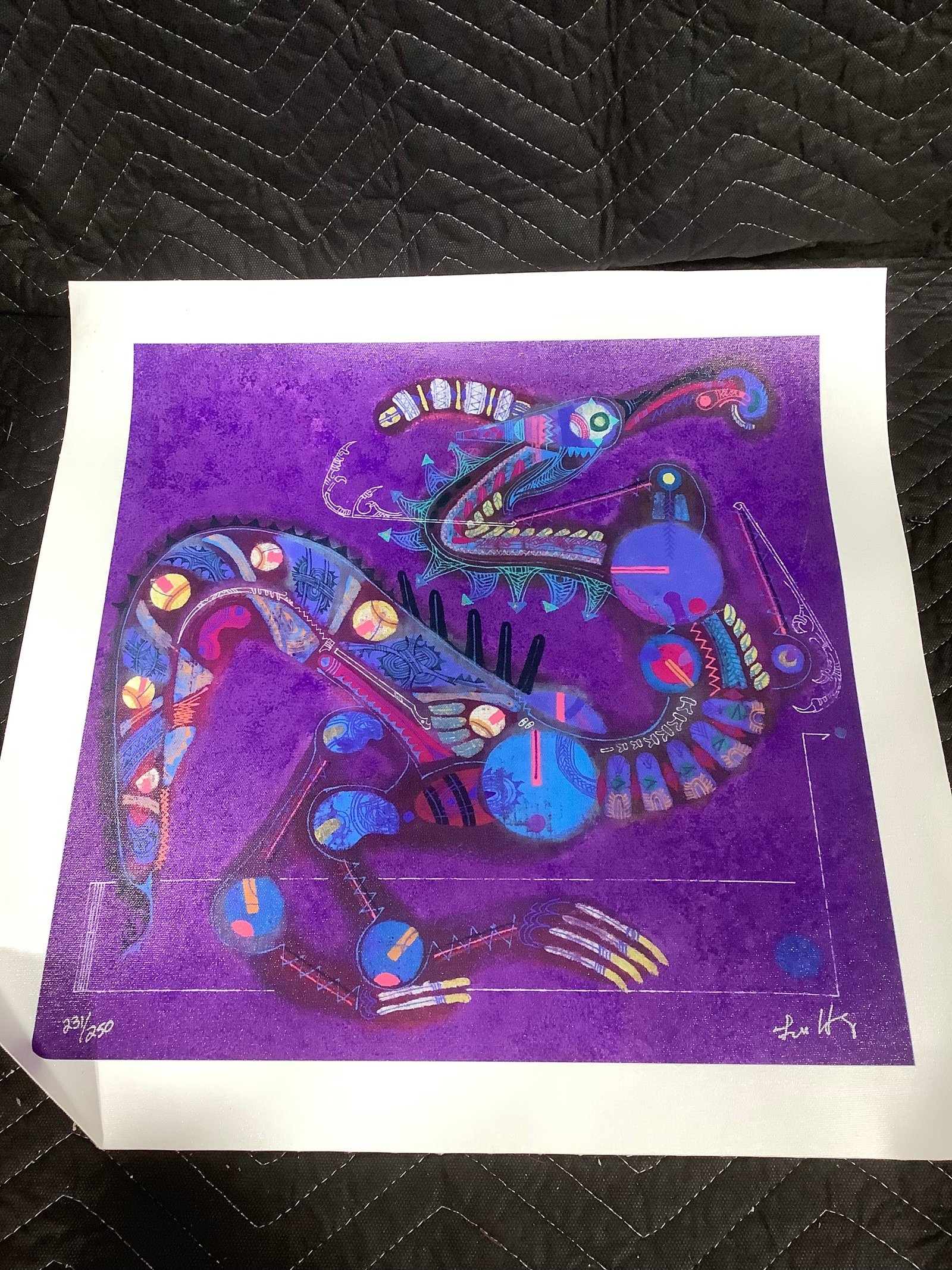 Limited edition serigraph signed artwork by Lu Hong(19inx19in): Limited edition serigraph signed artwork by Lu Hong(19inx19in)