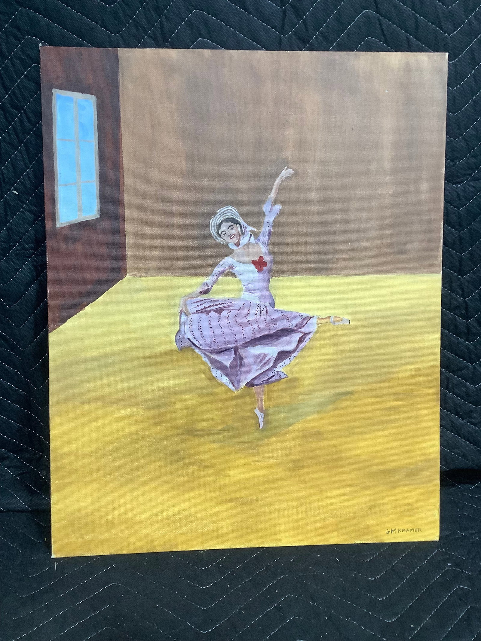 Girl Dancing Painting on Canvas (16inx20in): Girl Dancing Painting on Canvas (16inx20in)