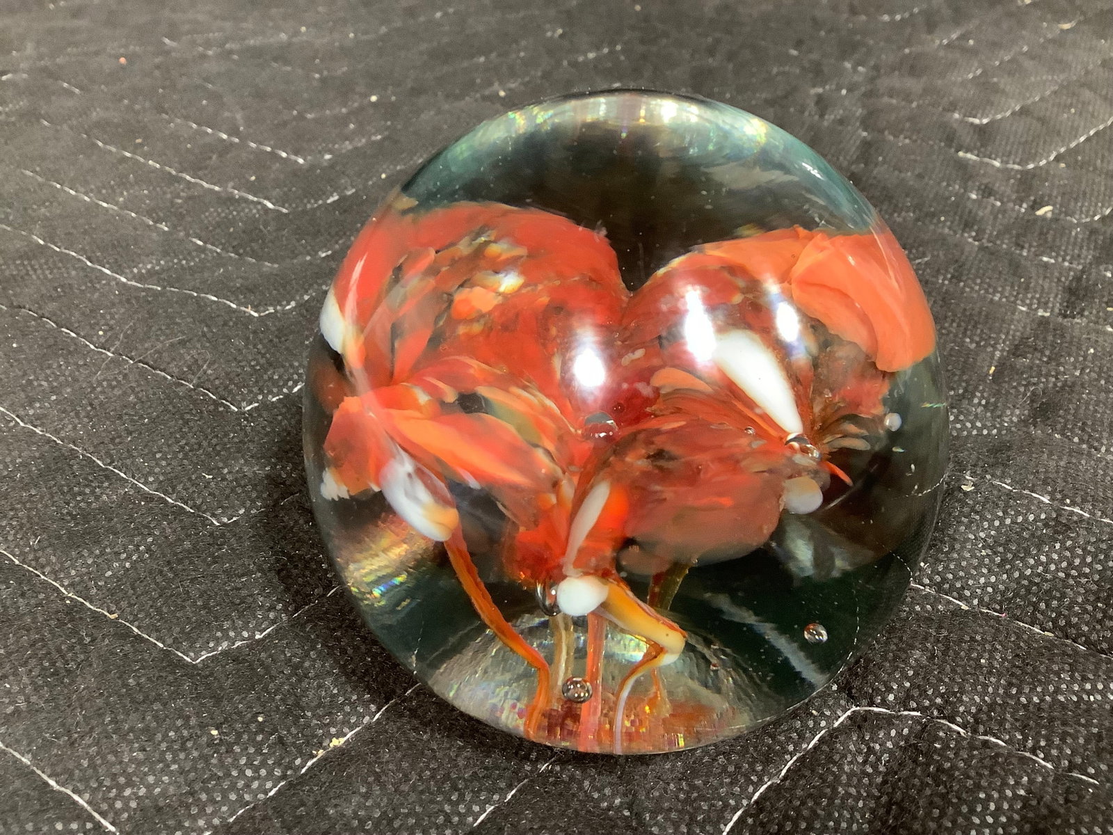 Vintage Clear Art Glass Floral Flowers Paperweight (2.5in Tall) (1 of 1)