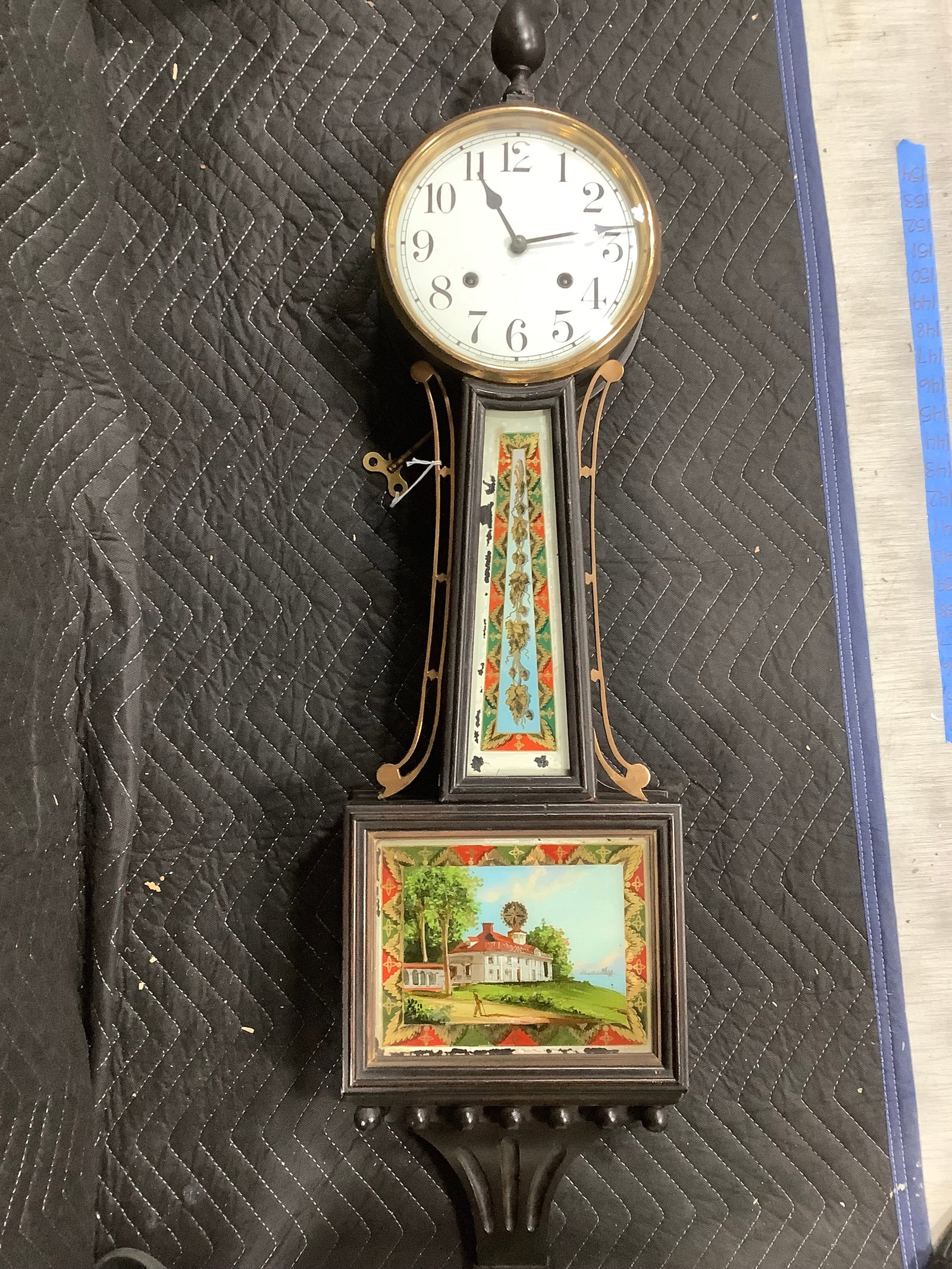 Early 20th century american banjo style wall clock(42in long) (1 of 1)