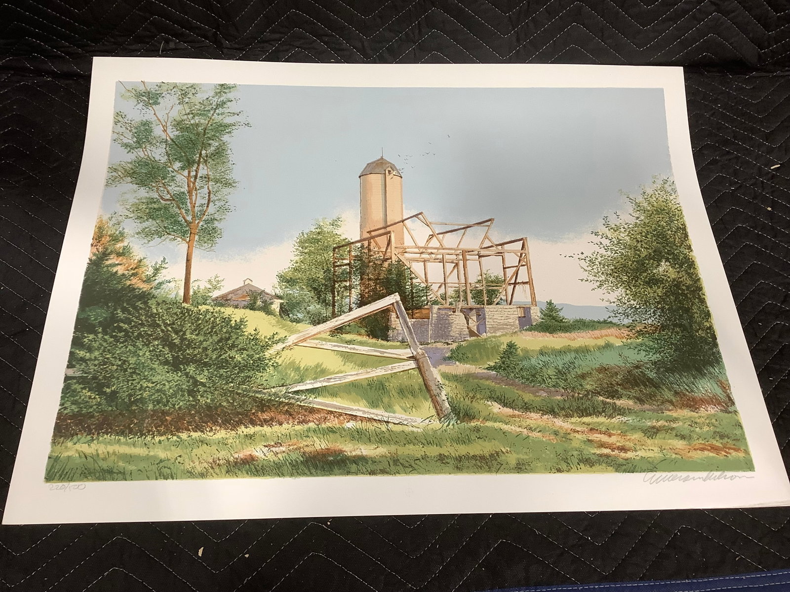 Flight from a Towering Nest limited edition serigraph signed William Nelson(21inx28in): Flight from a Towering Nest limited edition serigraph signed William Nelson(21inx28in)