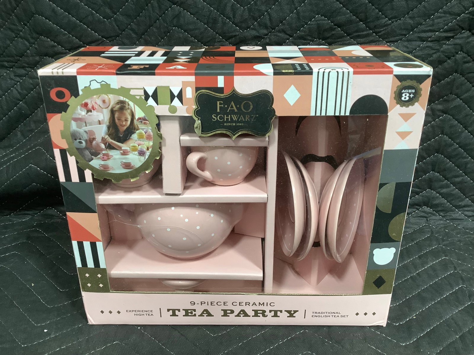 9 Piece Ceramic Tea Party Set *new in box*: 9 Piece Ceramic Tea Party Set *new in box*