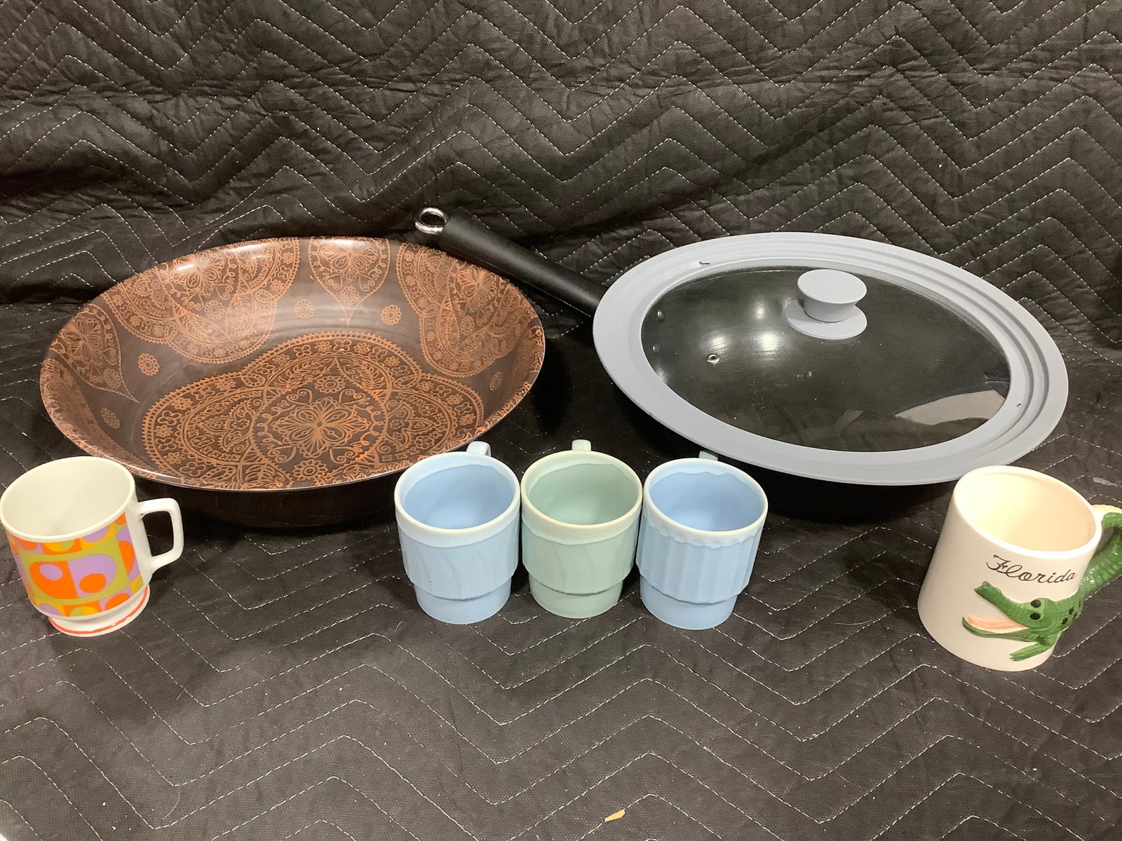 Pan with Lid, Various Mugs, and more: Pan with Lid, Various Mugs, and more