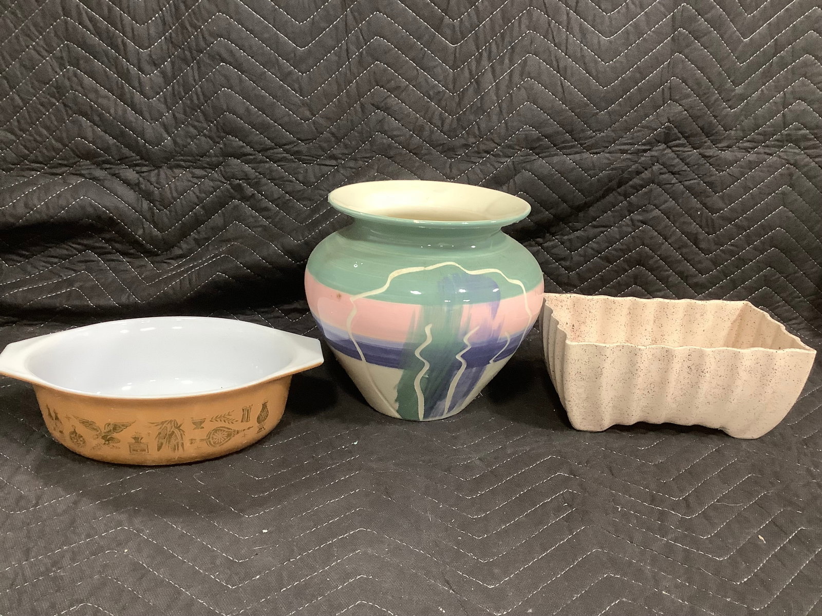 Ceramic Planter (small chip), Pyrex Dish, and more (Tallest - 8.25in) (1 of 1)