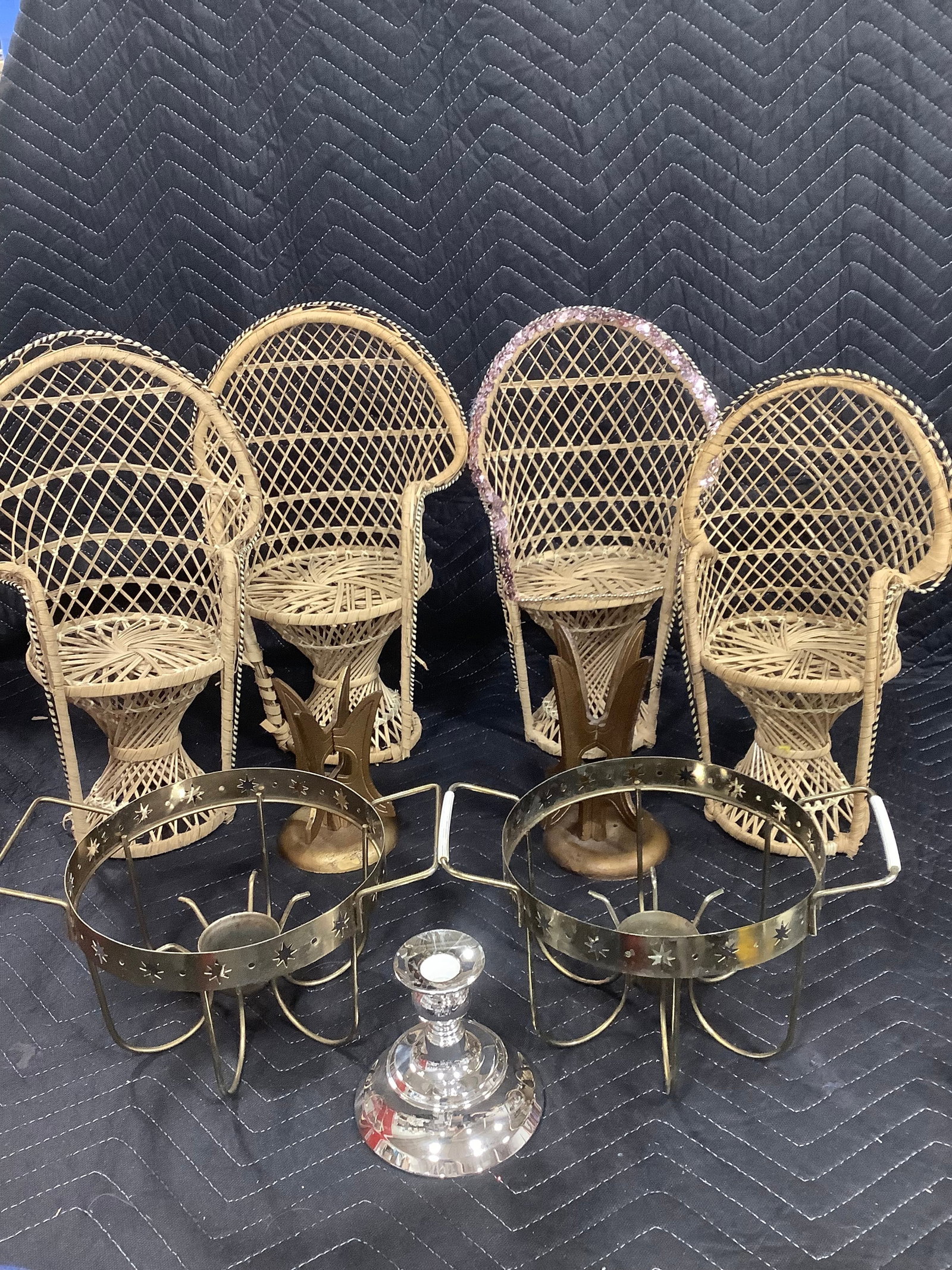 Various Decorative Wicker Plant Stands, Brass Chafing Stands, and more (1 of 1)
