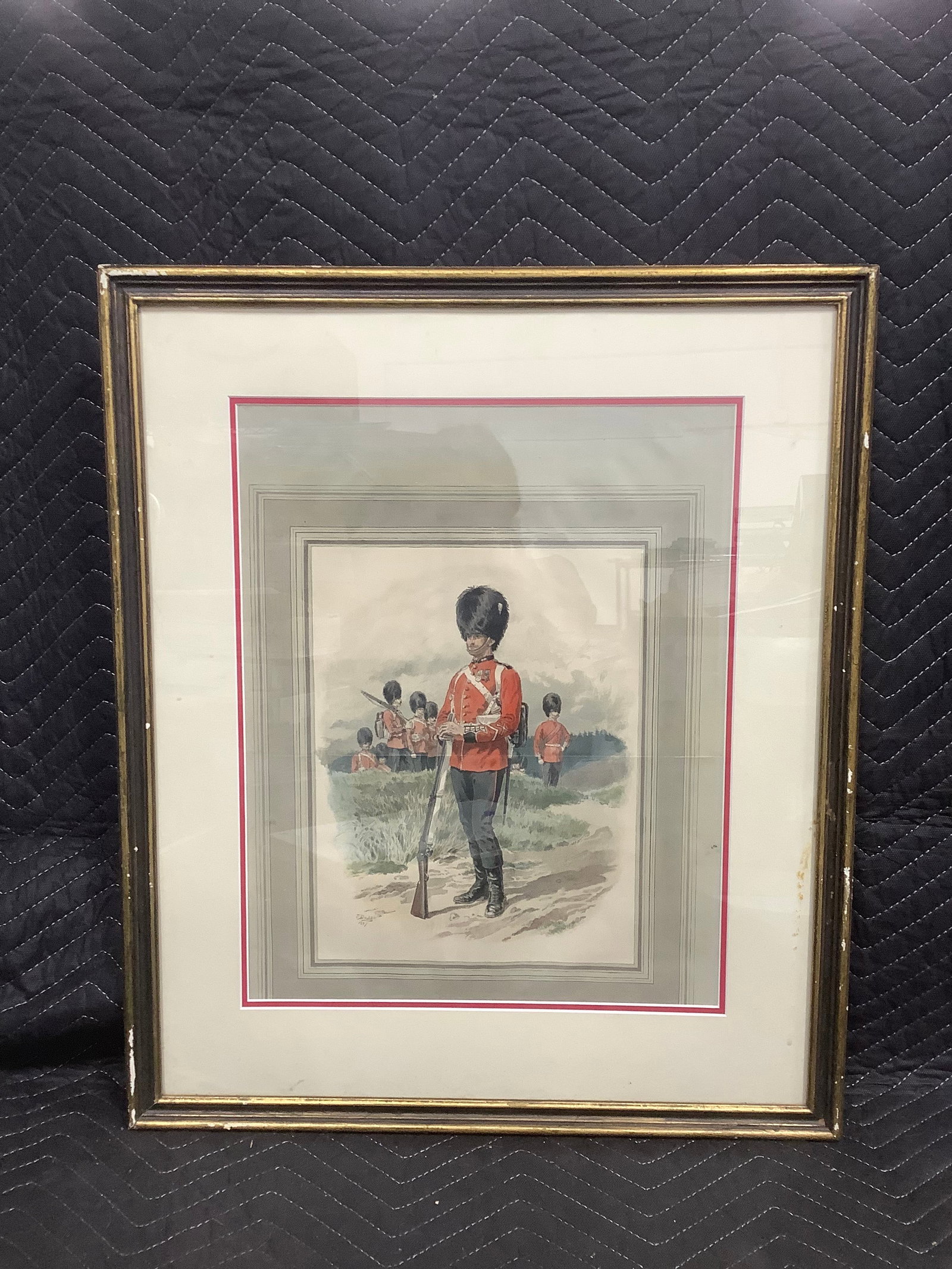 Framed 19th century infantry print(20.5inx24in) (1 of 1)