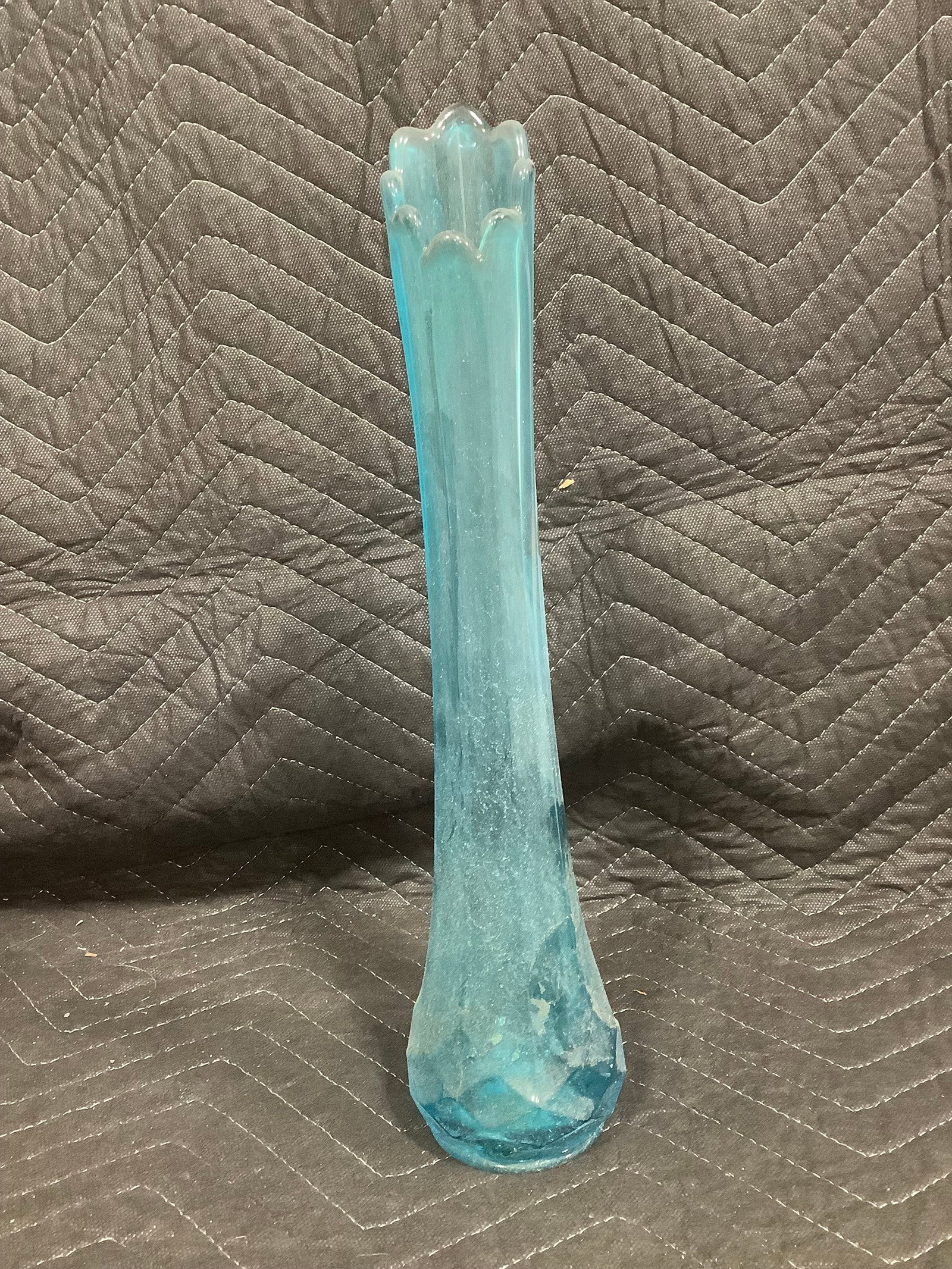 Blue glass vase(14in tall): Blue glass vase(14in tall)