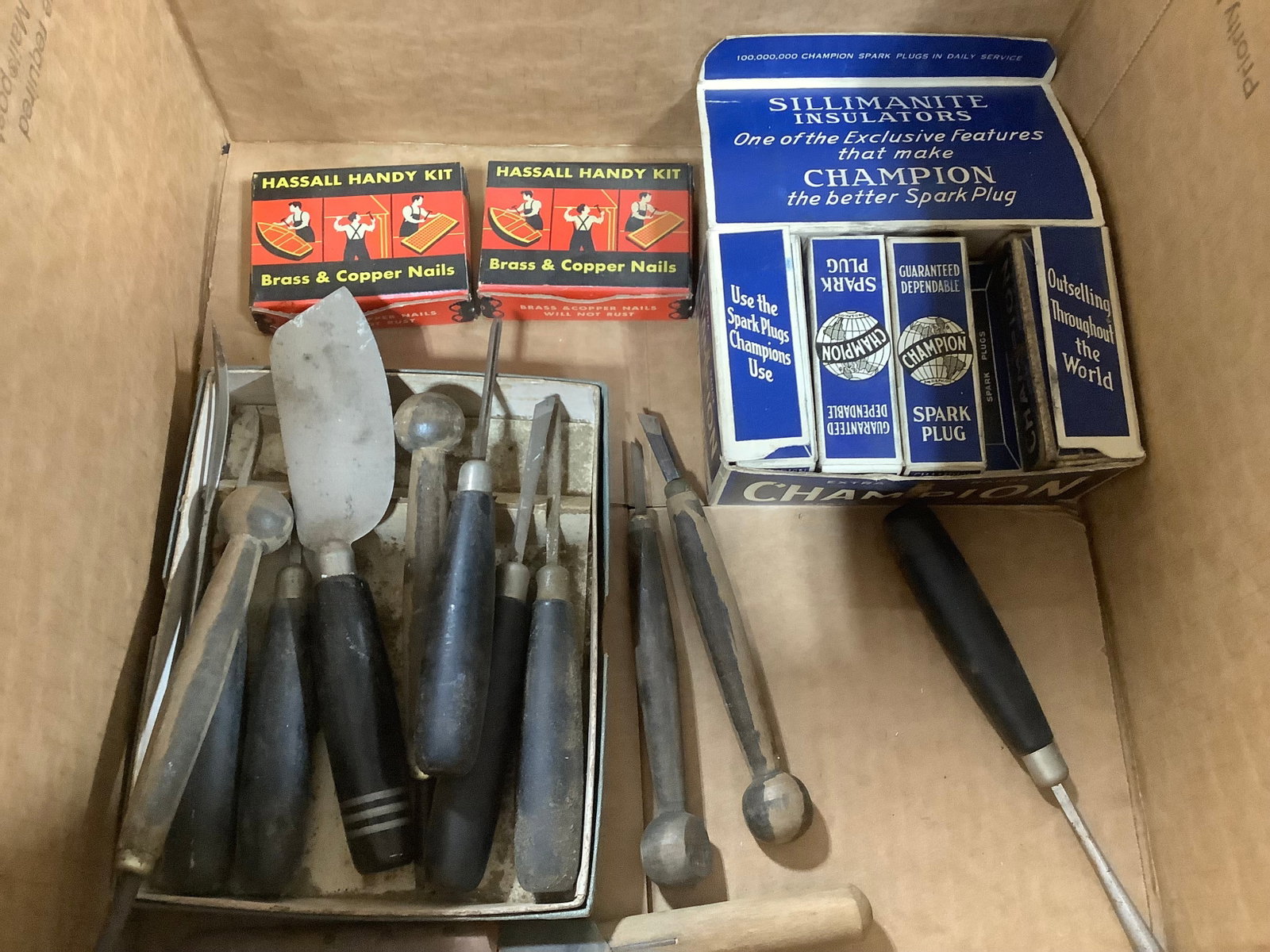 Vintage Hassall handy kits, spark plugs, and more (1 of 1)