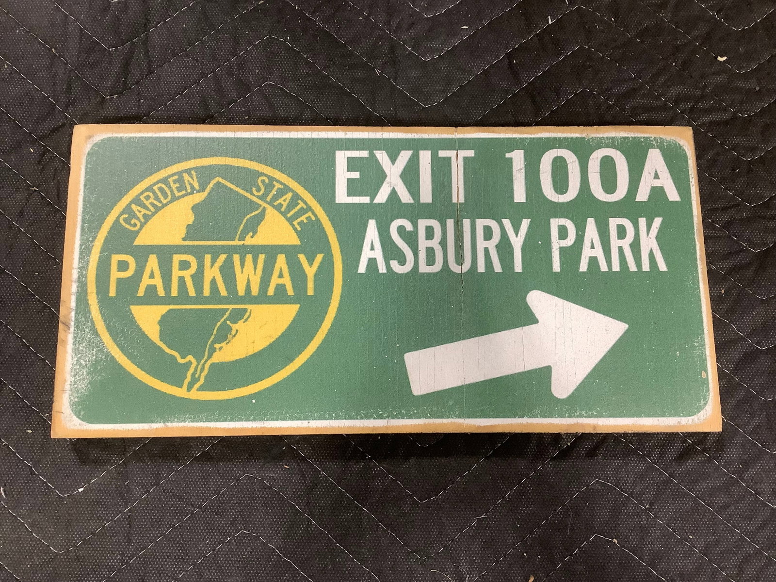 Exit 100A Asbury Park wooden wall decor(6inx12in): Exit 100A Asbury Park wooden wall decor(6inx12in)
