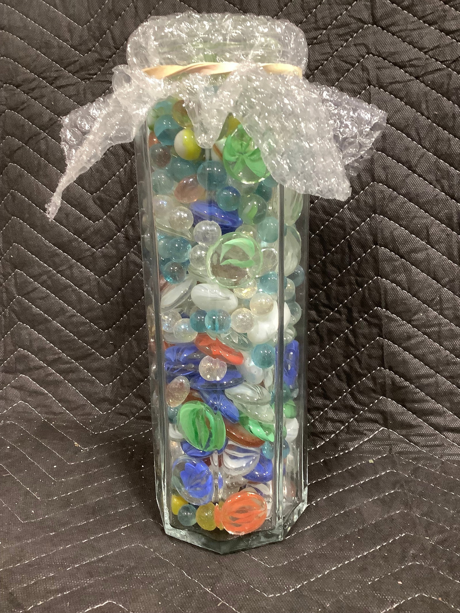 Marbles and more in glass jar(12in tall) (1 of 1)
