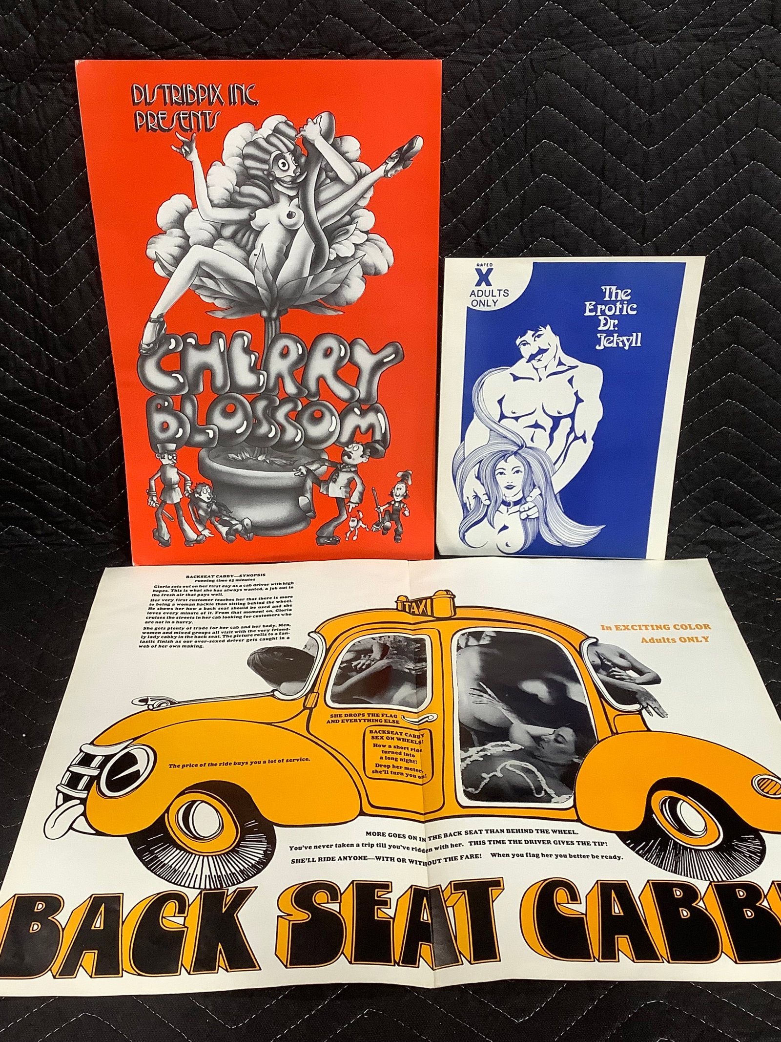 Vintage Original 1970s Adult Movie Fold Out Posters: Vintage Original 1970s Adult Movie Fold Out Posters