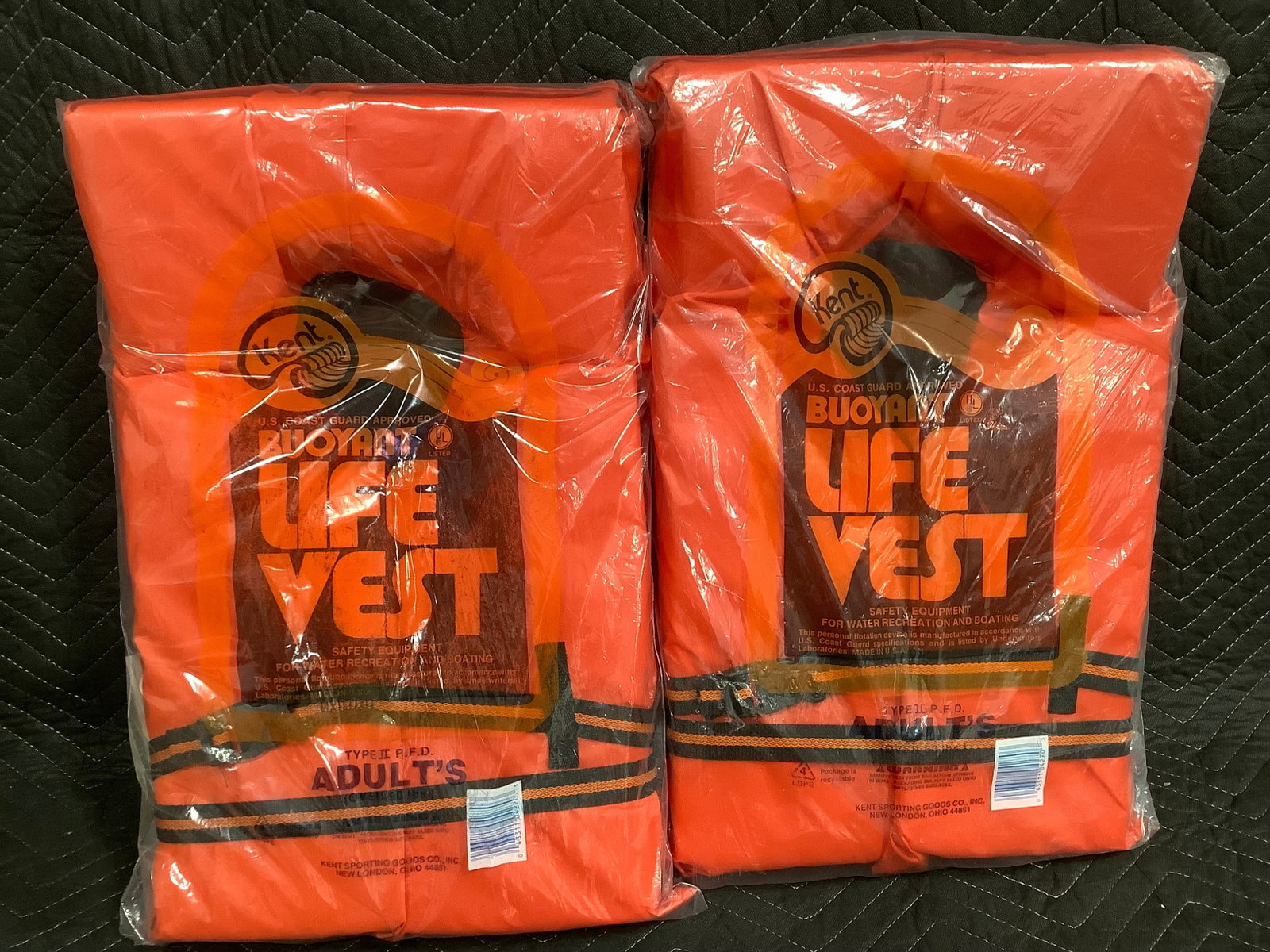 2 Vintage Kent Adult Life Vests: 2 Vintage Kent Adult Life Vests