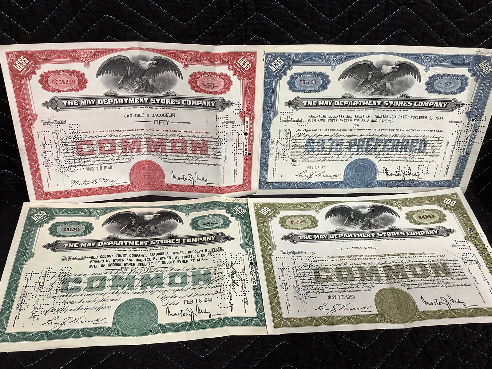 Vintage Stock Certificates - Mays Department Store (1 of 1)