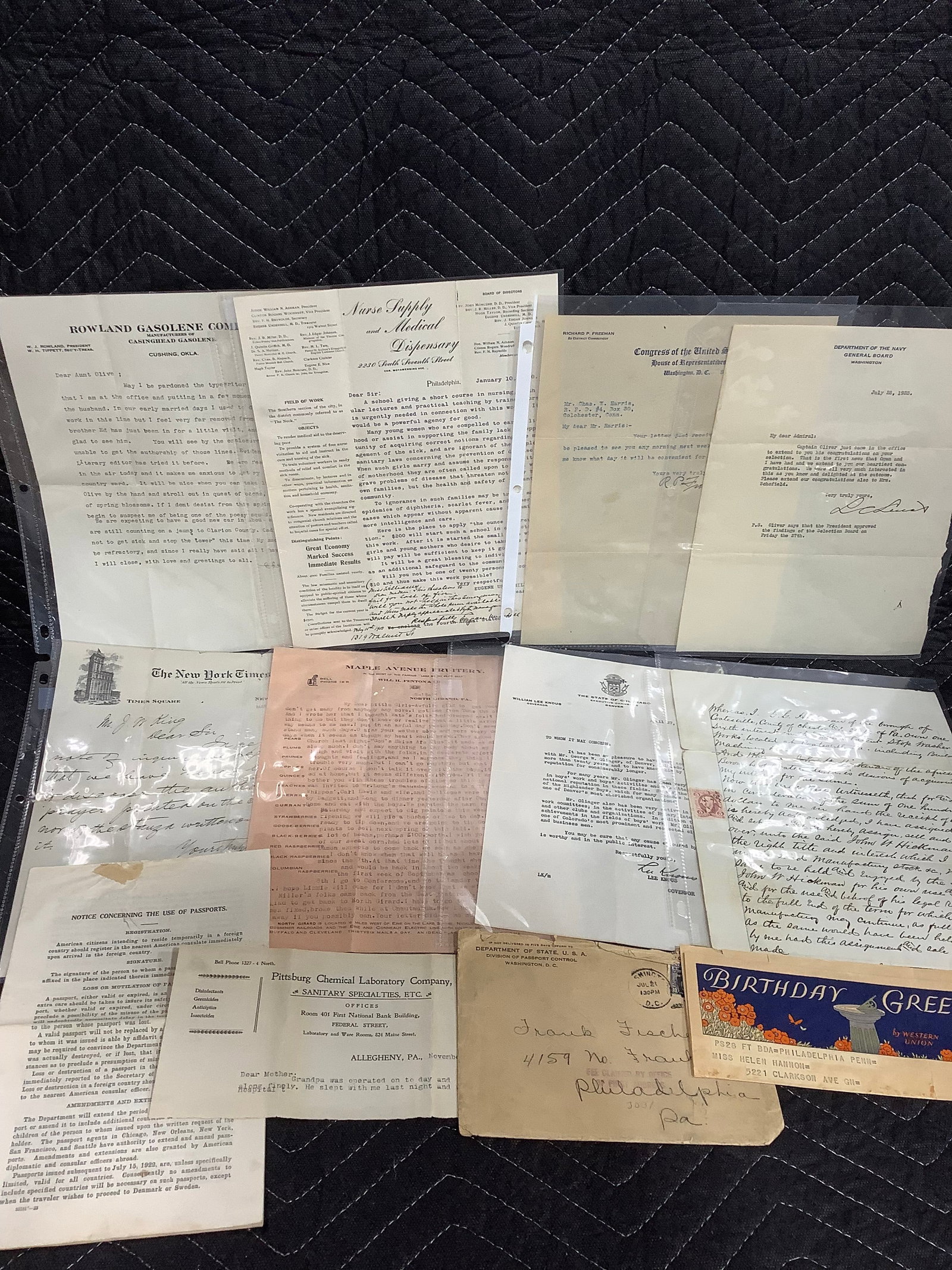 Antique Ephemera lot including Navy, Commercial/Personal Correspondences, Western Union (1 of 1)
