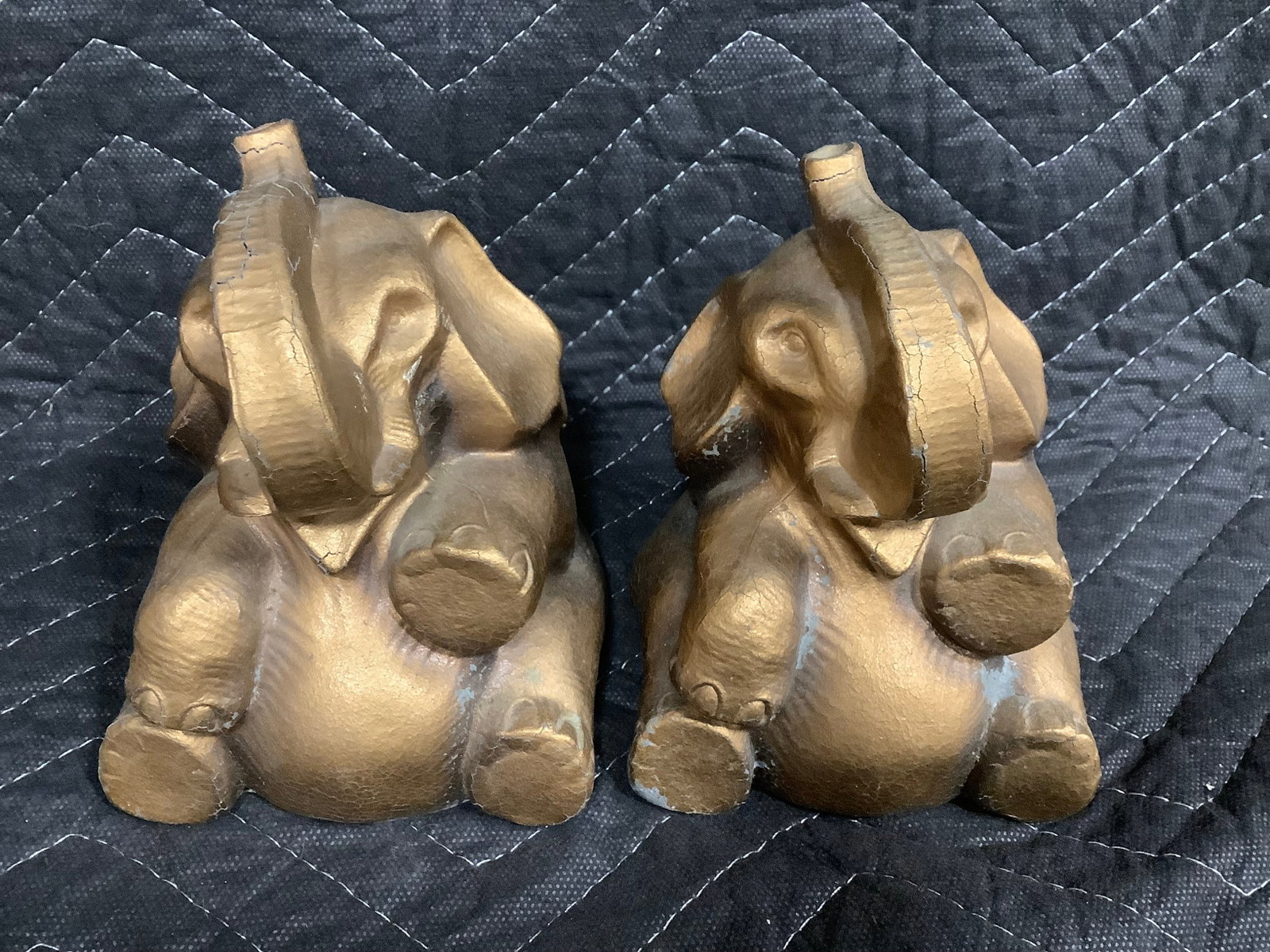 Brass Elephant Book Ends (6in Tall): Brass Elephant Book Ends (6in Tall)