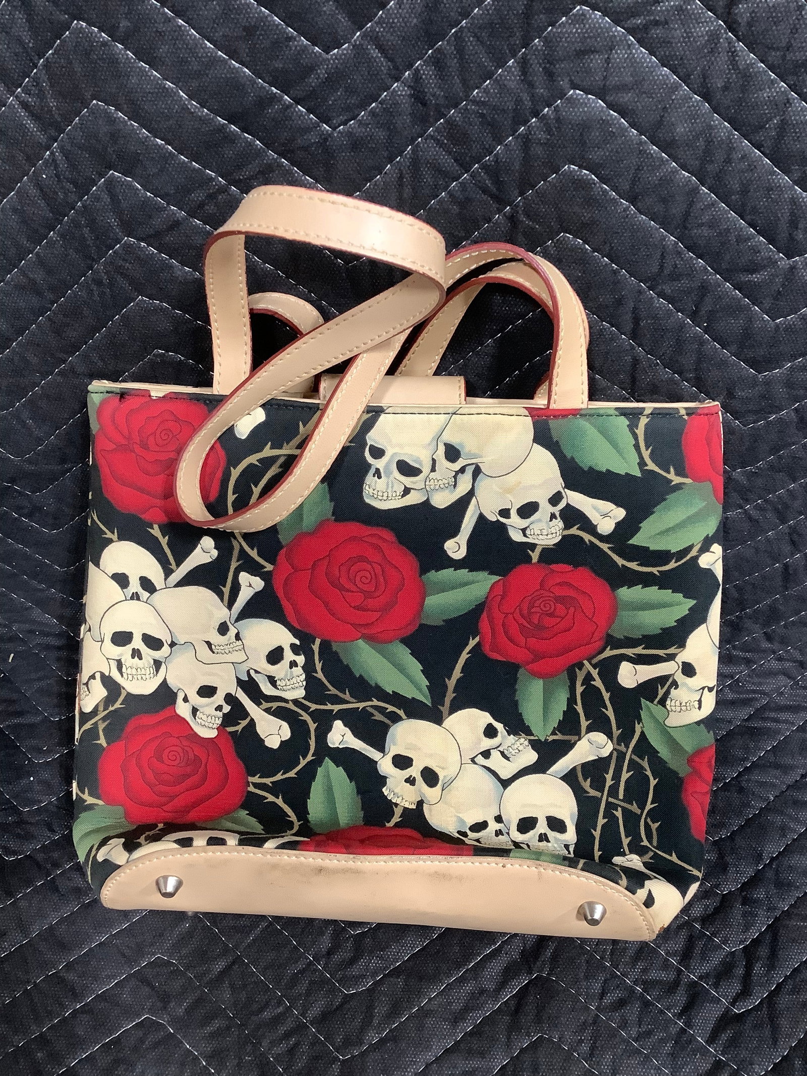 Skeleton and Rose Handbag (1 of 1)