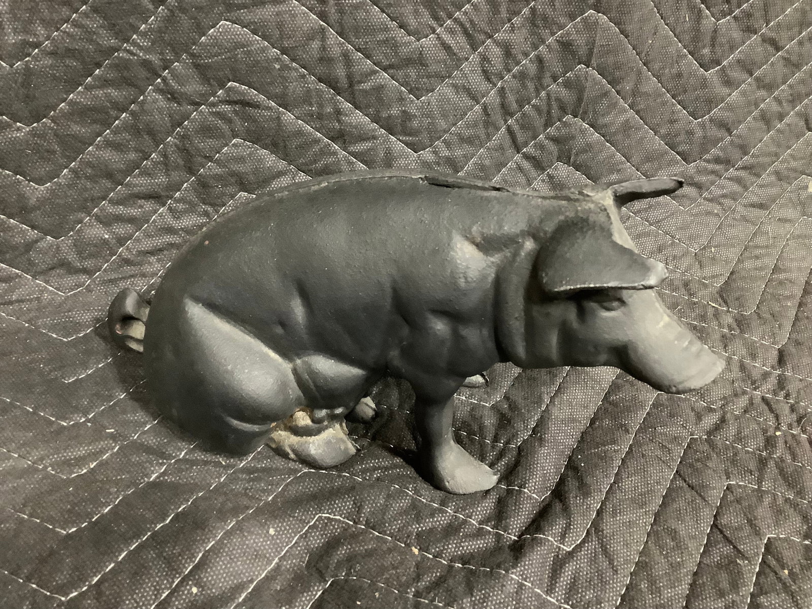 Cast iron piggy bank(5.25inx9in): Cast iron piggy bank(5.25inx9in)
