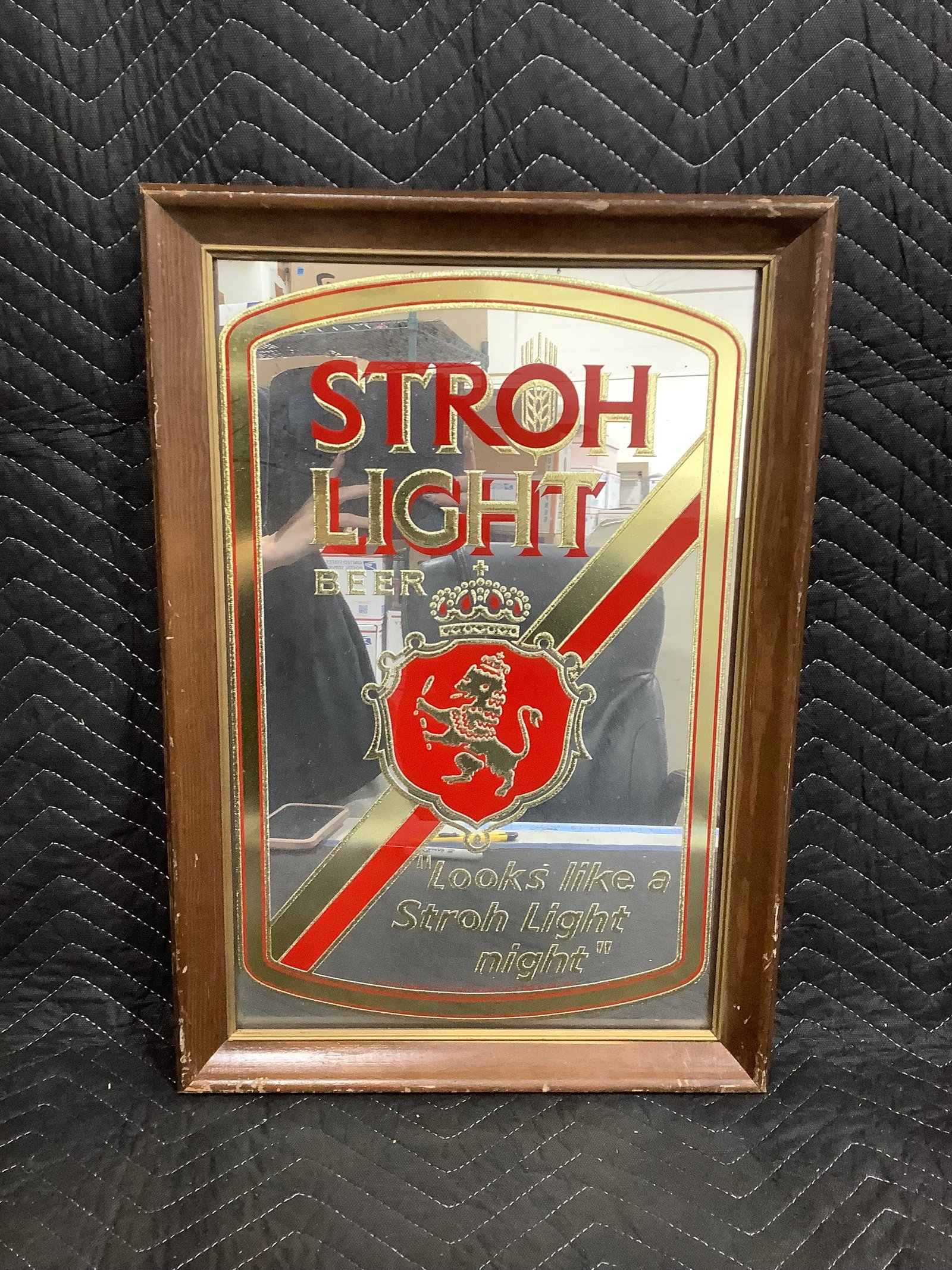 Stroh Light Beer Mirror Pub Sign (15inx21.25in) (1 of 1)