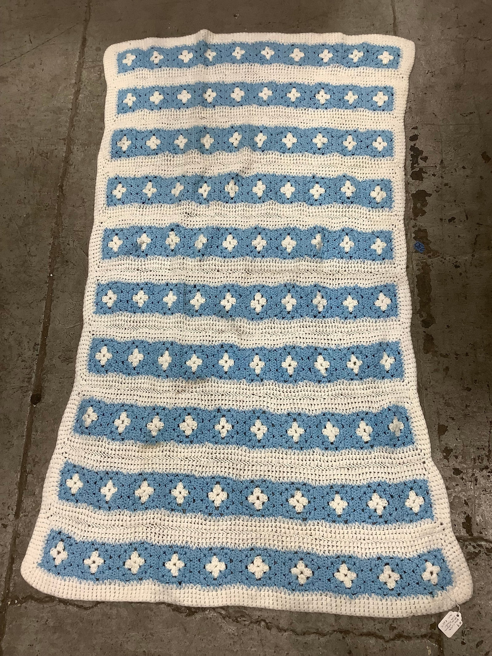 1960s crochet afghan(27inx52in) (1 of 1)