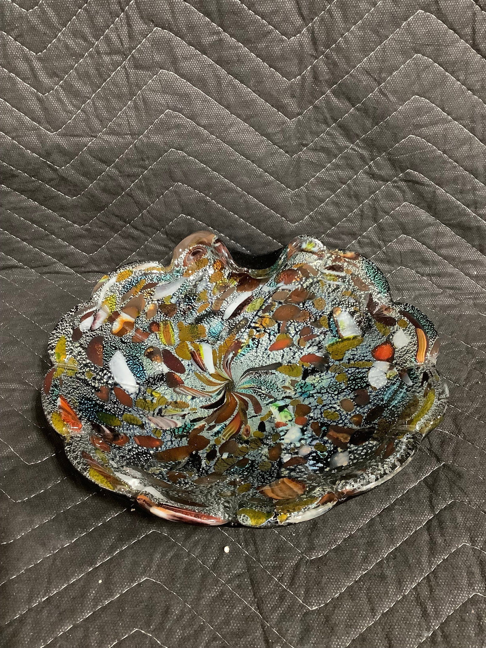 Decorative glass dish(2.5in tall, 9inacross) (1 of 1)