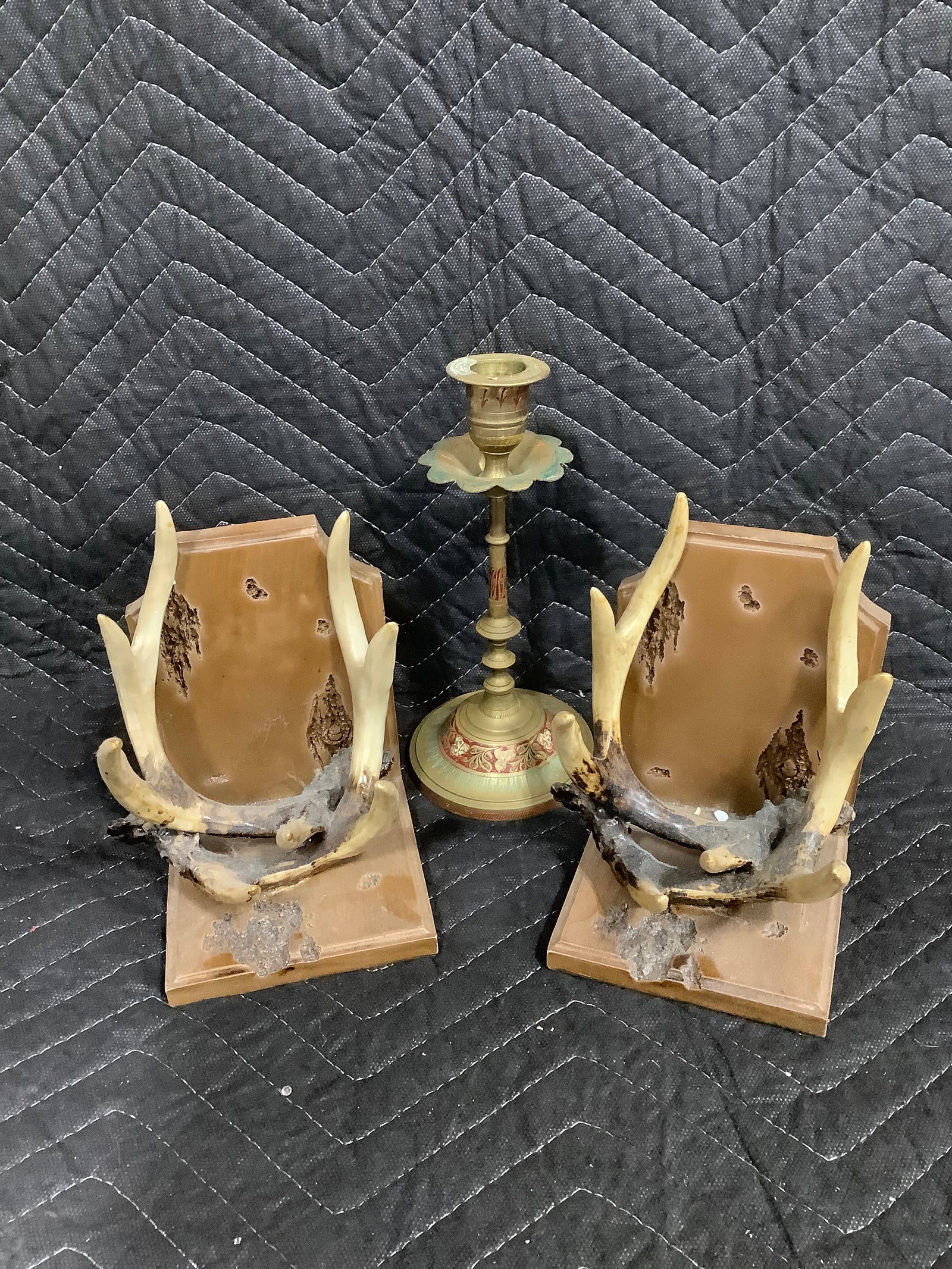 Antler bookends and candleholder(8in tall) (1 of 1)