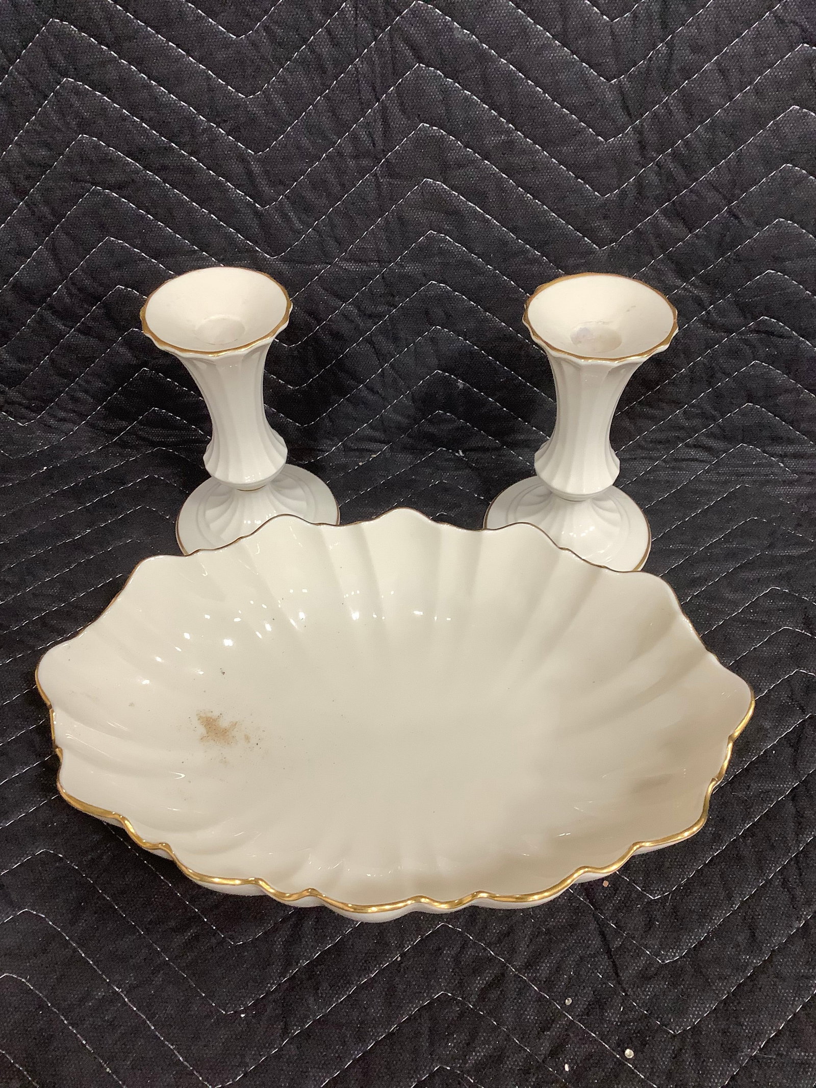 Lenox bowl and candleholders(6in tall) (1 of 1)